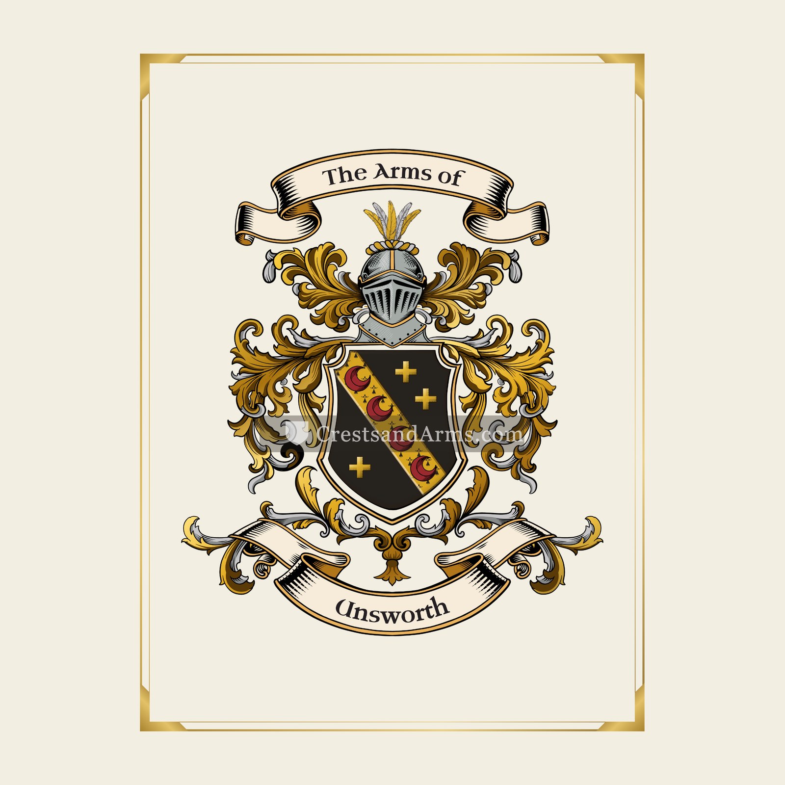 With gold border
