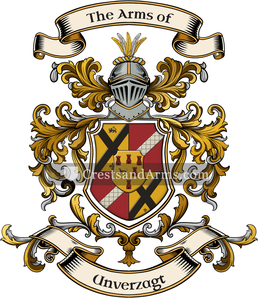 The Unverzagt coat of arms, drawn from the recorded blazon
