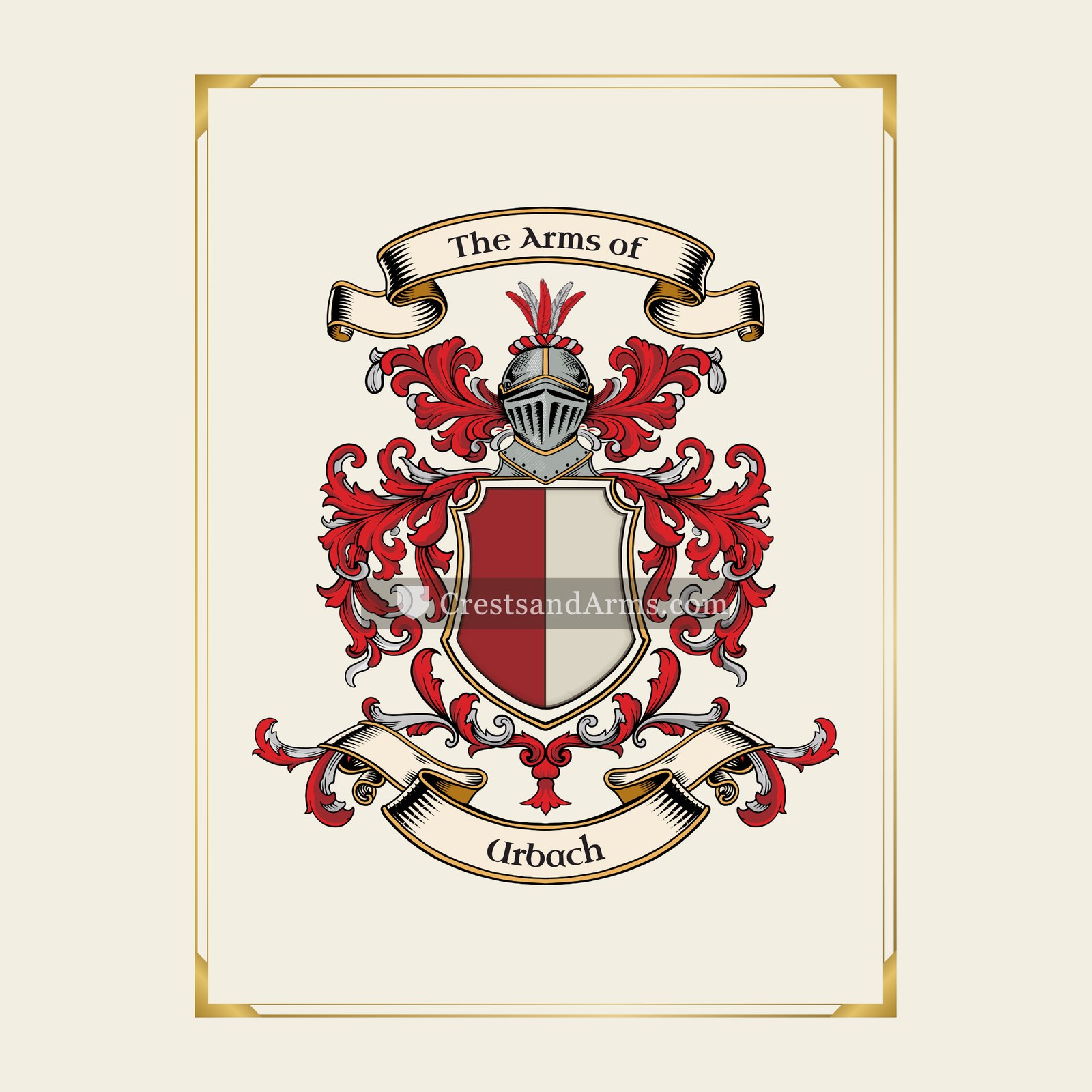 With gold border