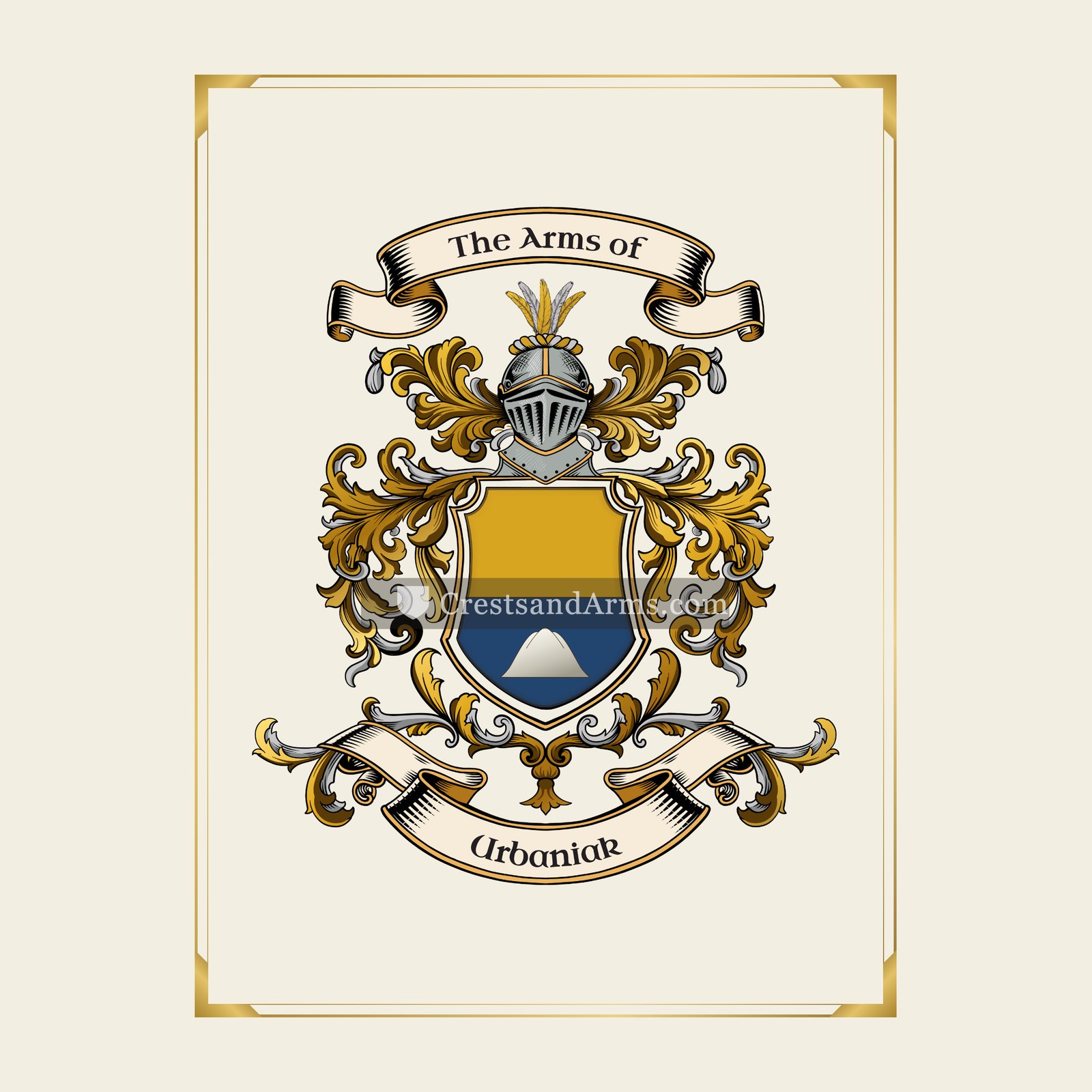 With gold border
