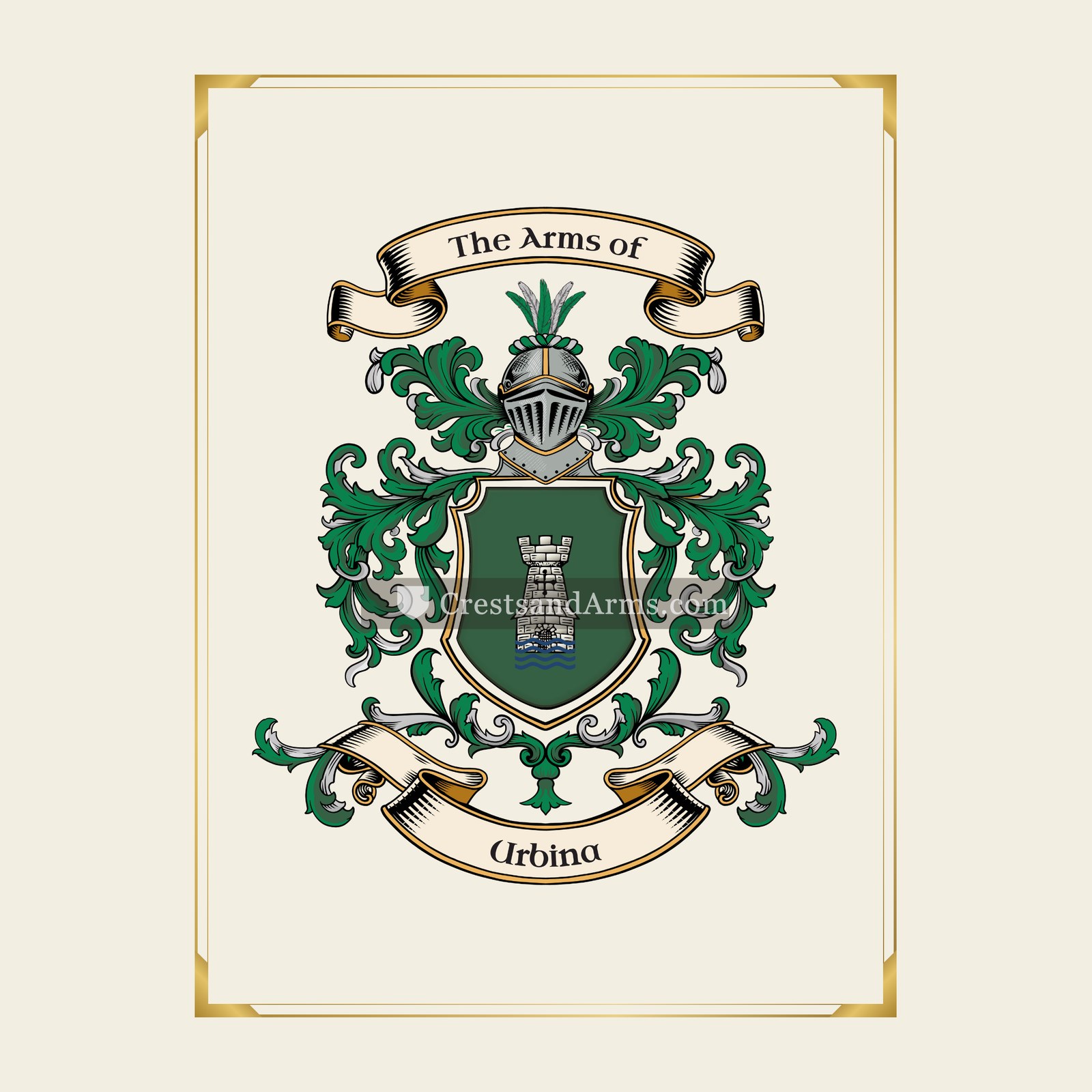With gold border