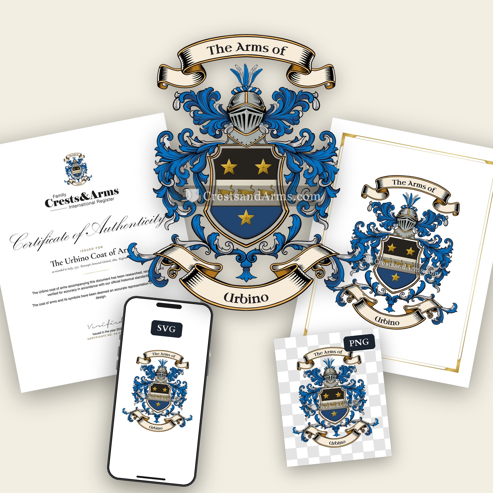 The Urbino arms on the coat of arms — digital pack