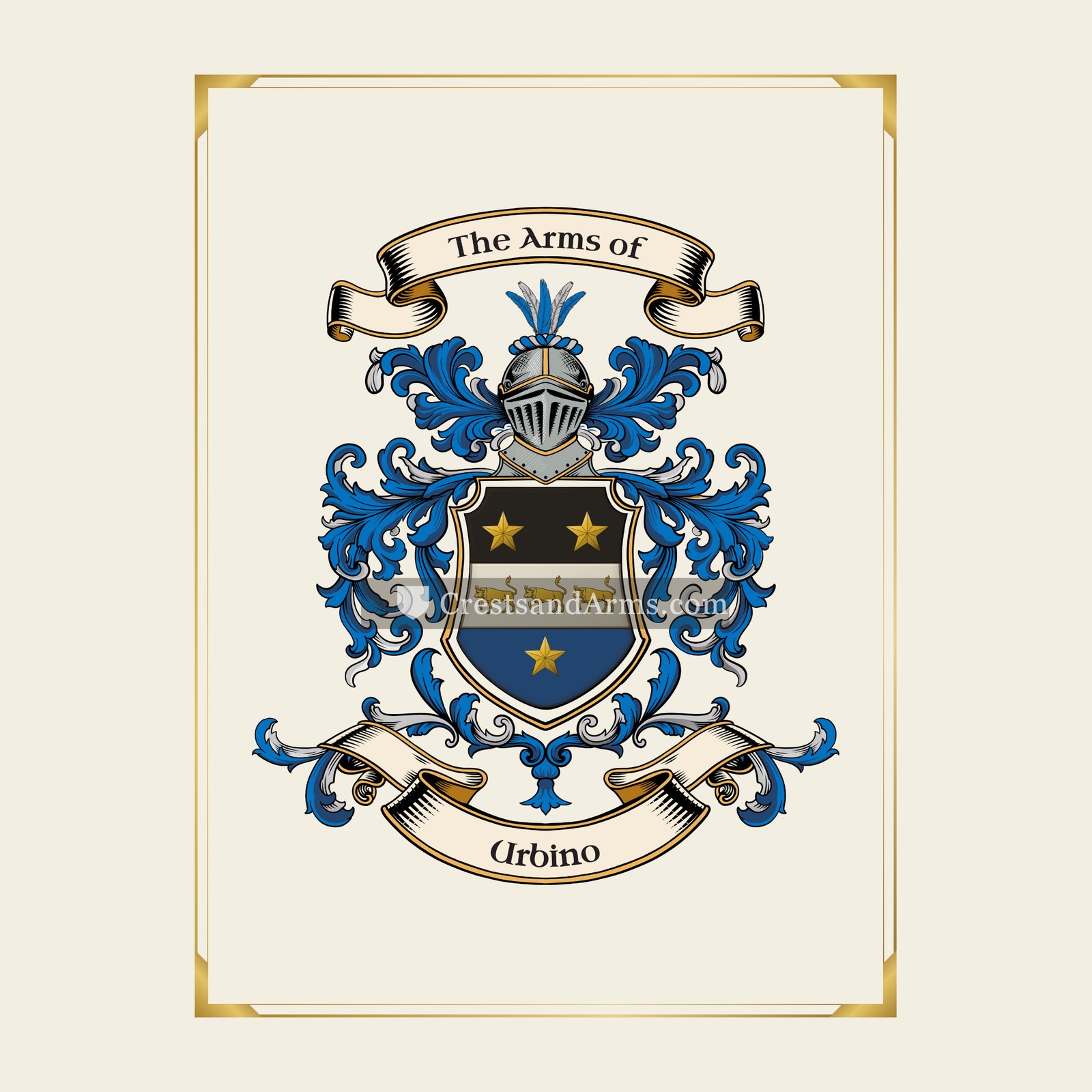 With gold border