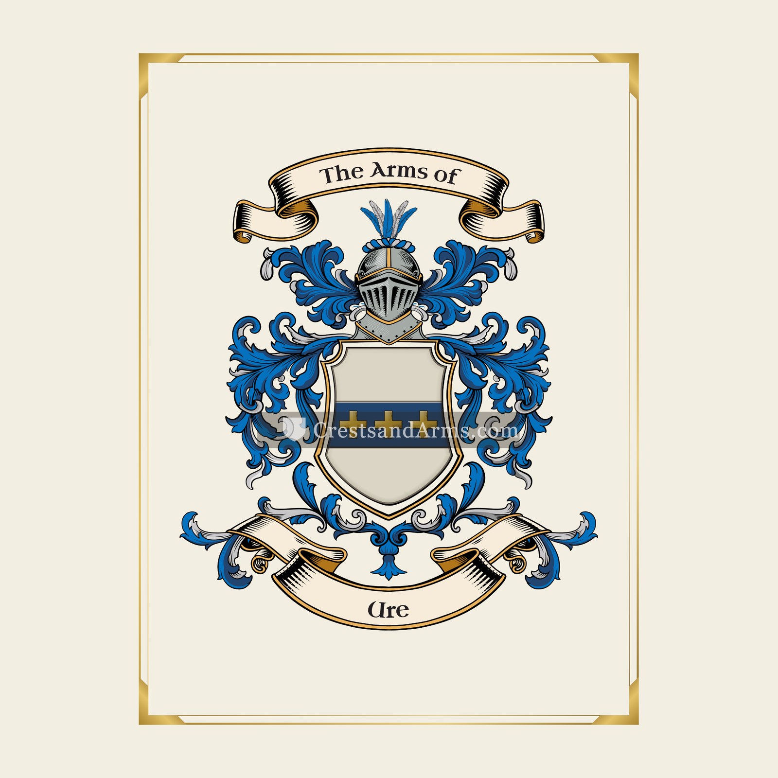 With gold border