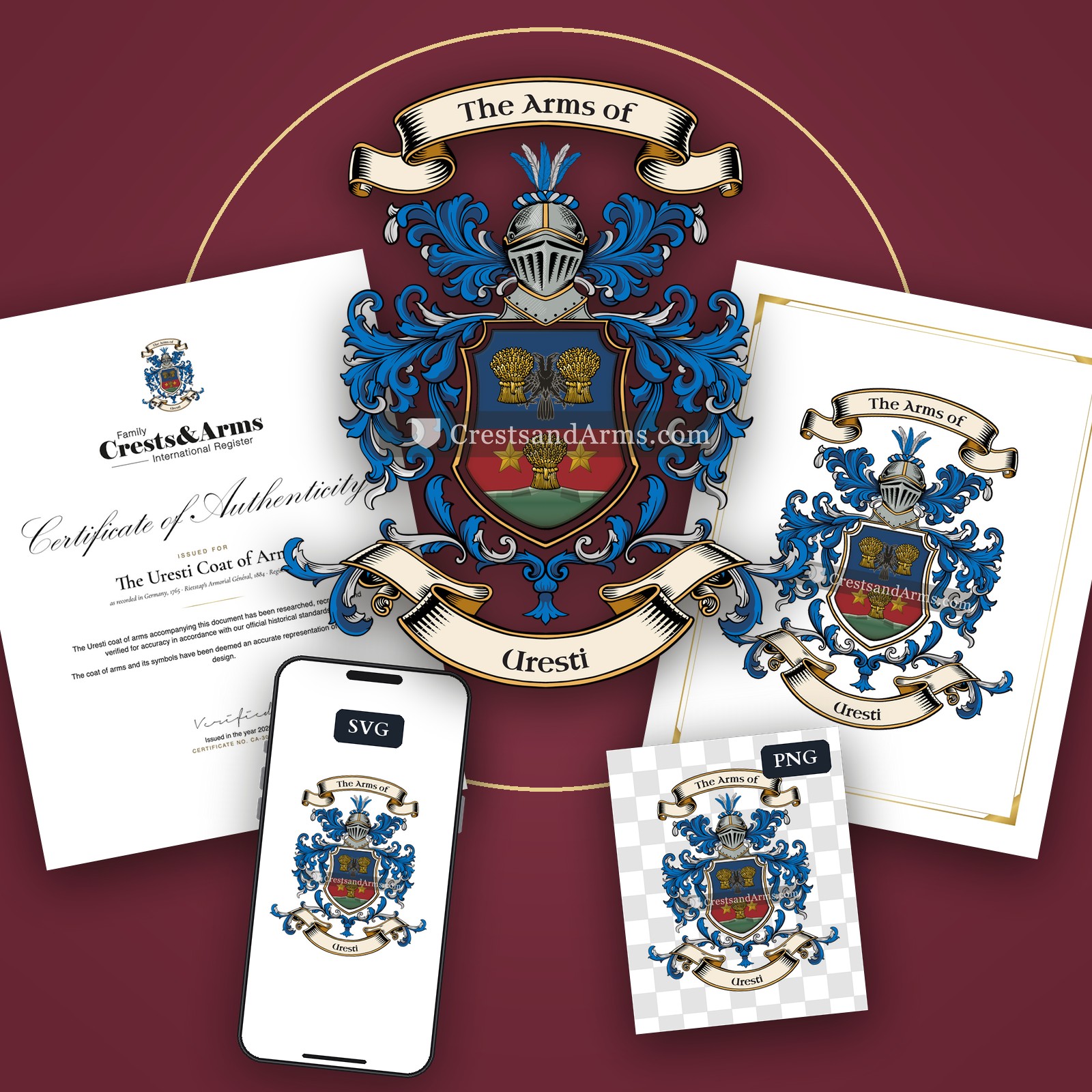 The Uresti arms on the coat of arms — digital pack