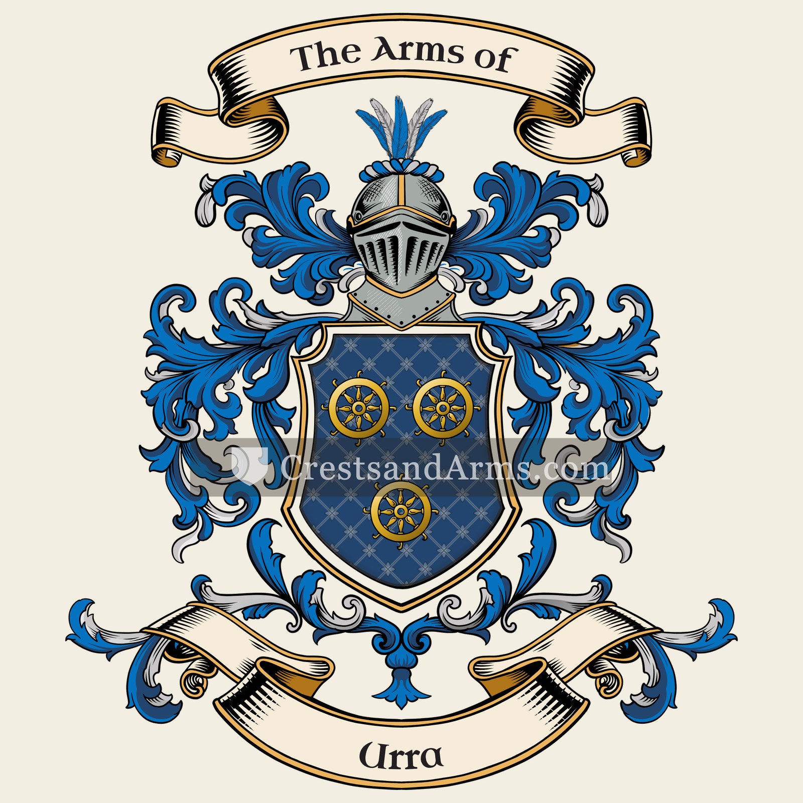 The Urra coat of arms, drawn from the recorded blazon