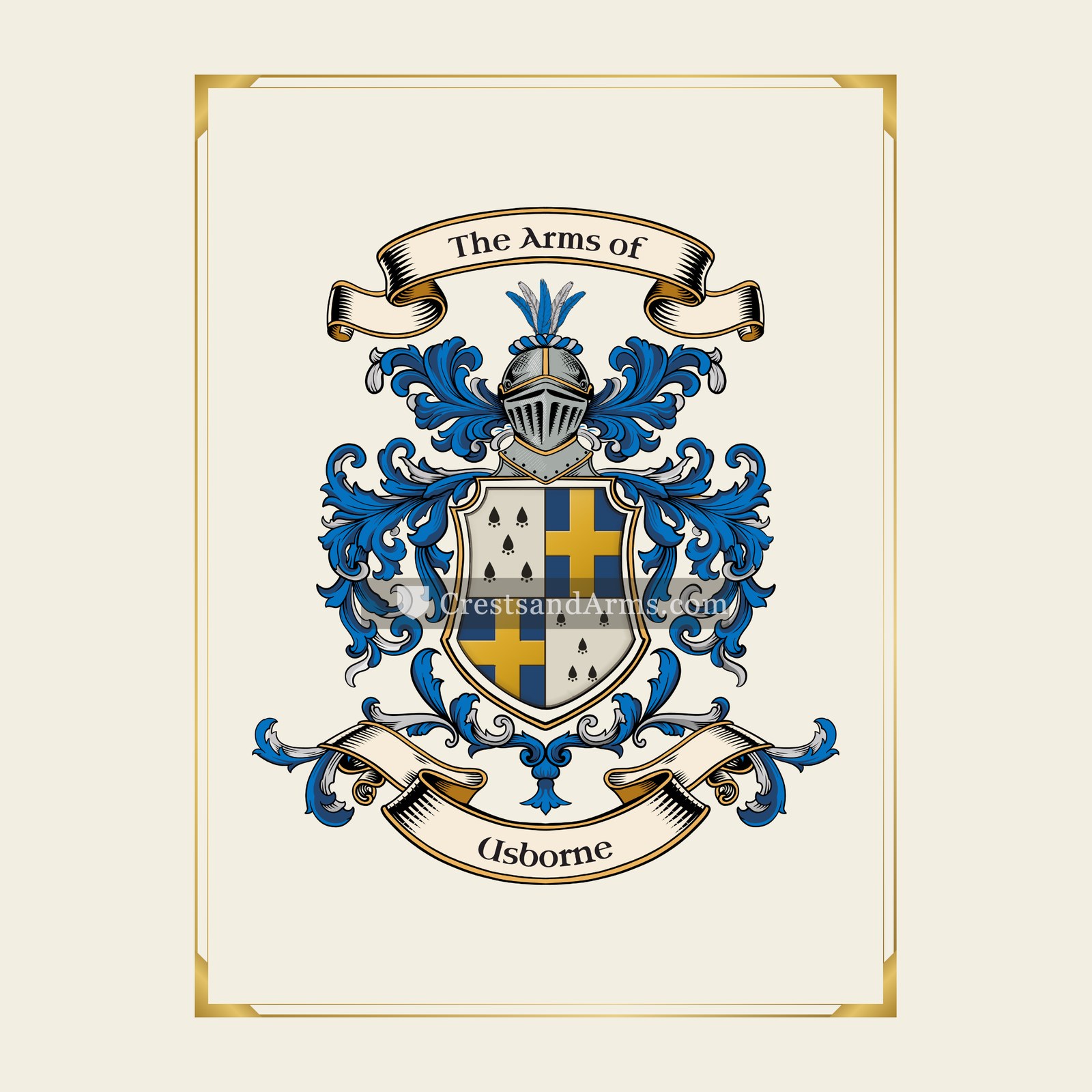 With gold border