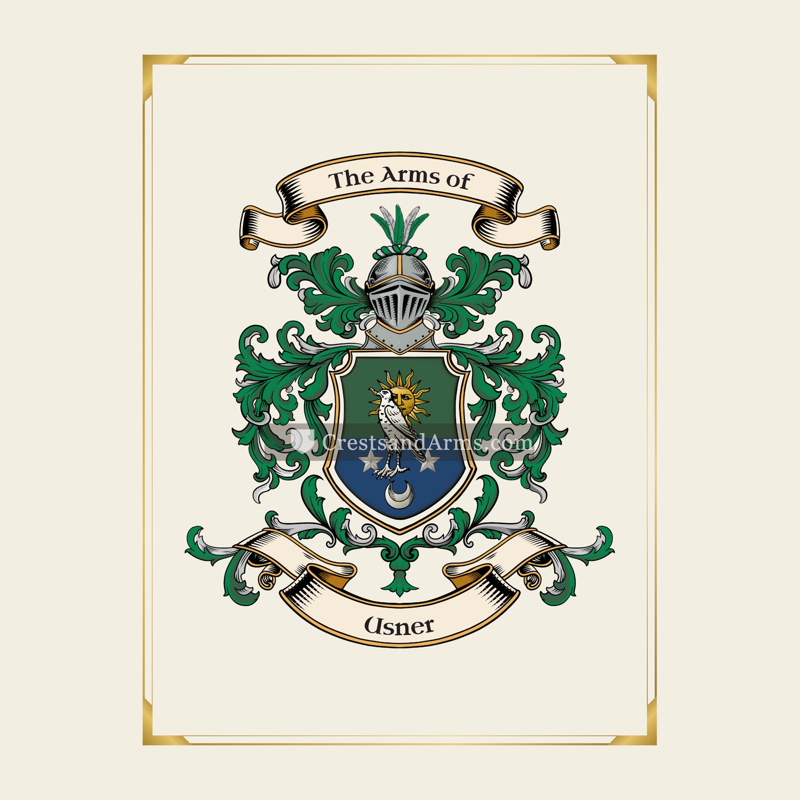 With gold border
