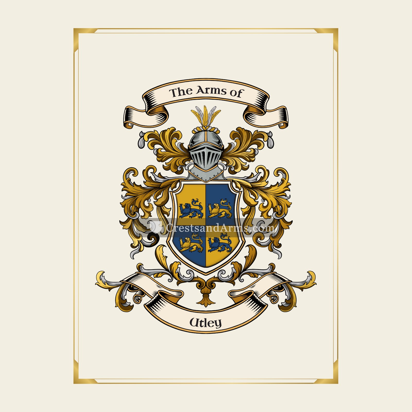 With gold border