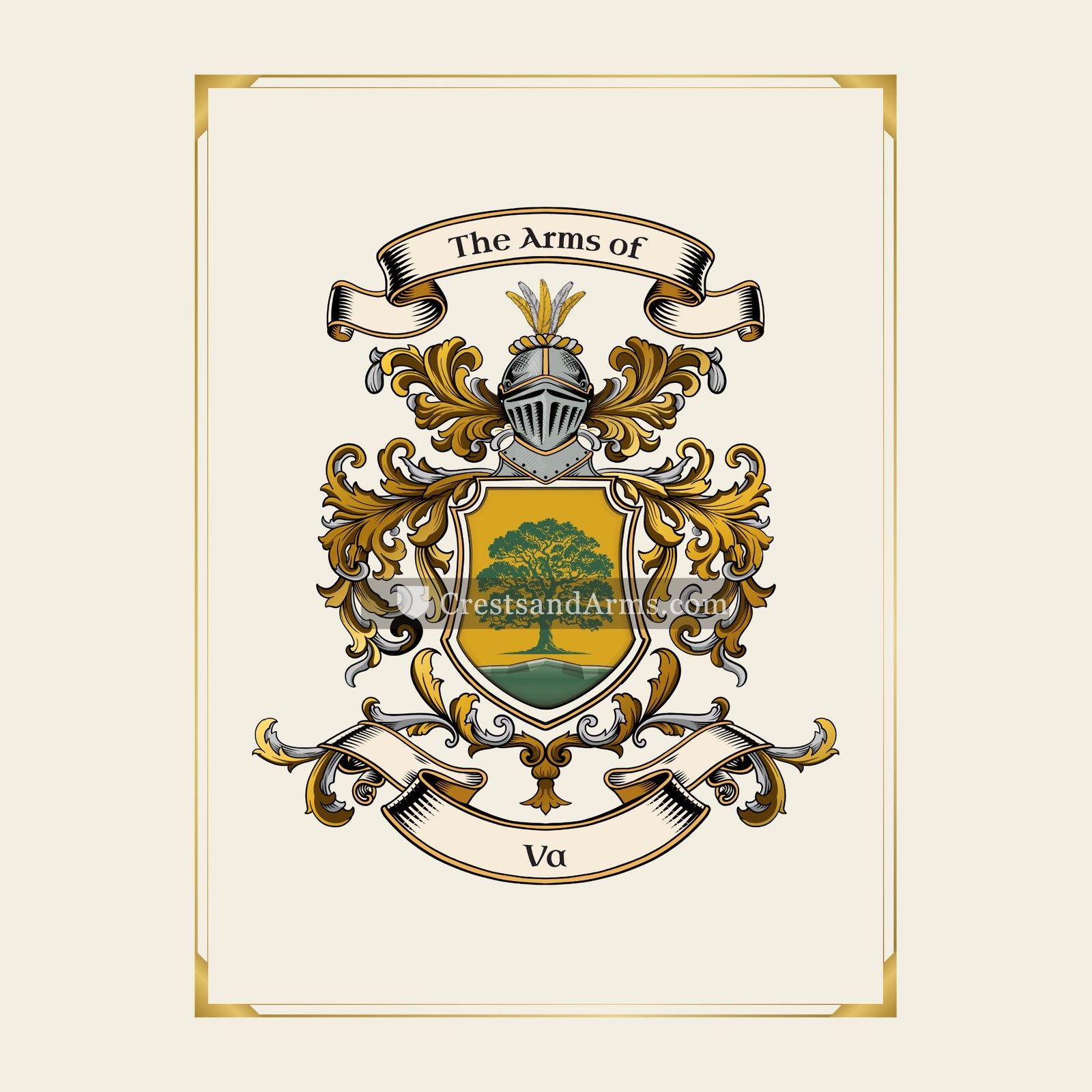 With gold border
