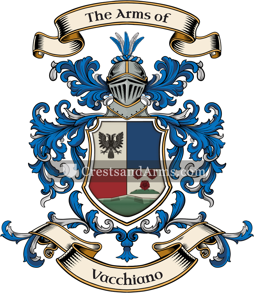 The Vacchiano coat of arms, drawn from the recorded blazon