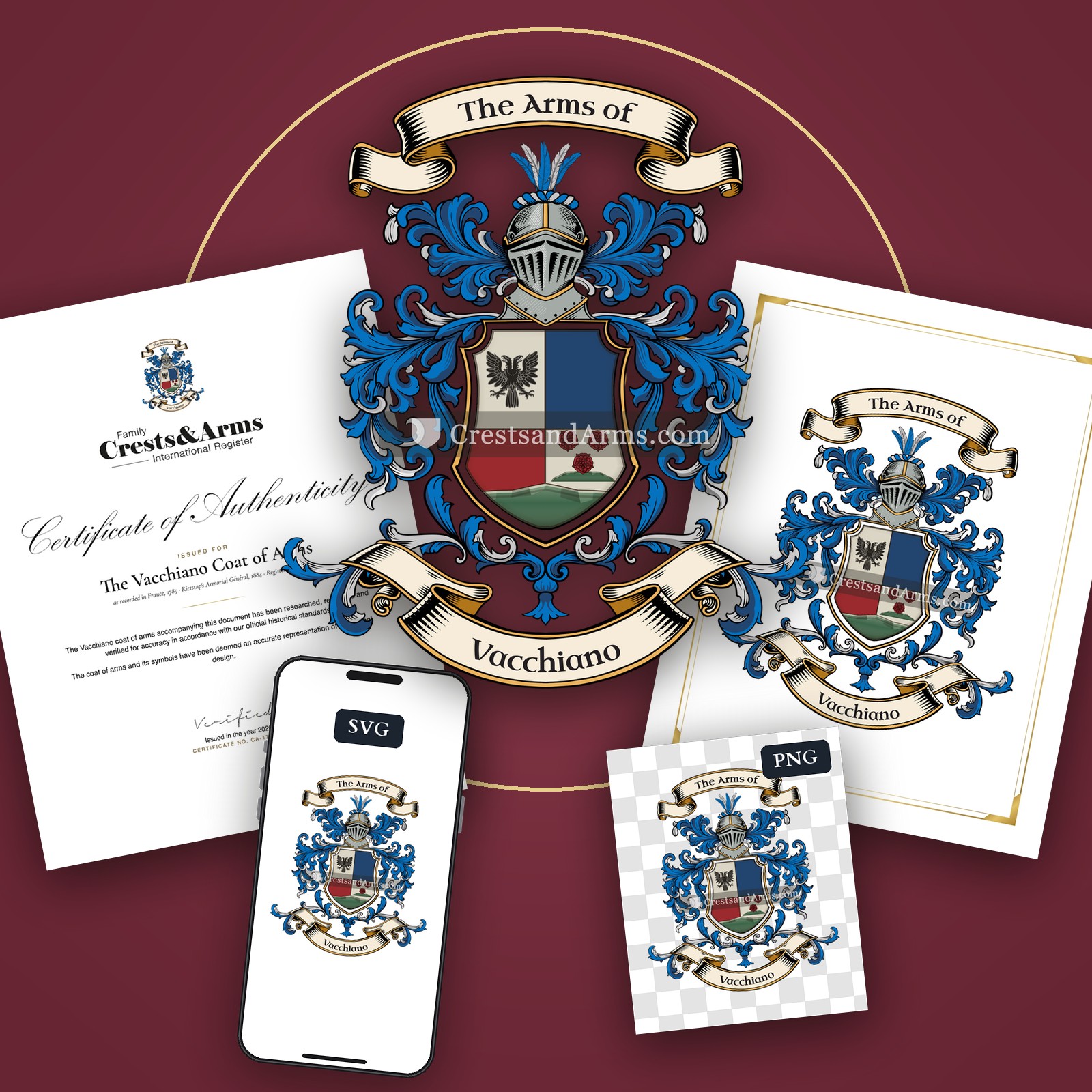 The Vacchiano arms on the coat of arms — digital pack