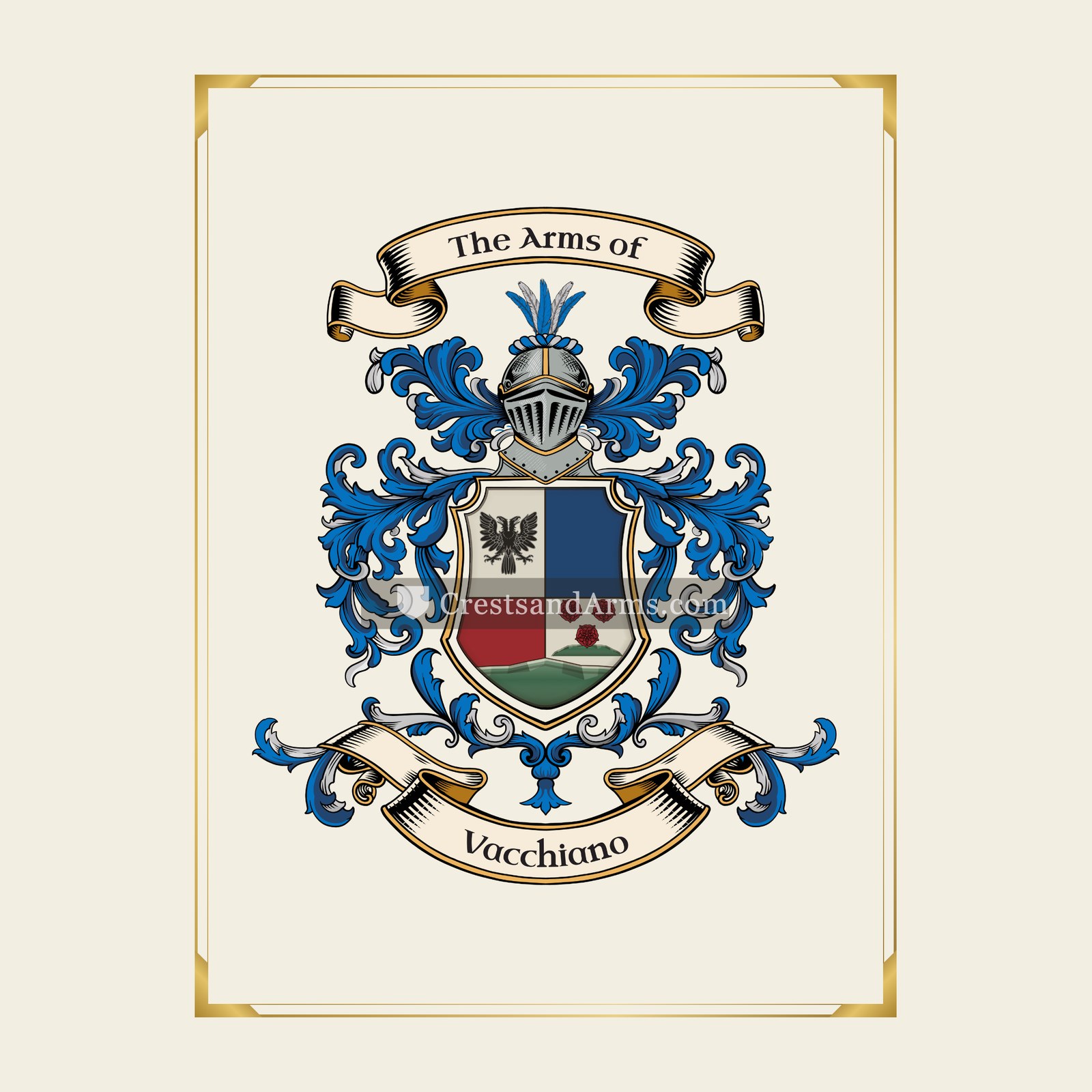 With gold border