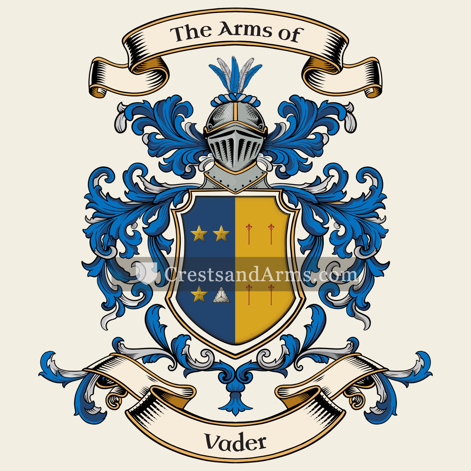 The Vader coat of arms, drawn from the recorded blazon