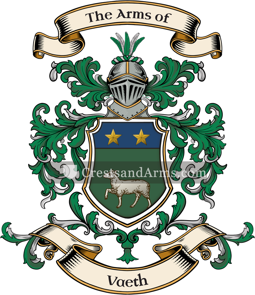 The Vaeth coat of arms, drawn from the recorded blazon