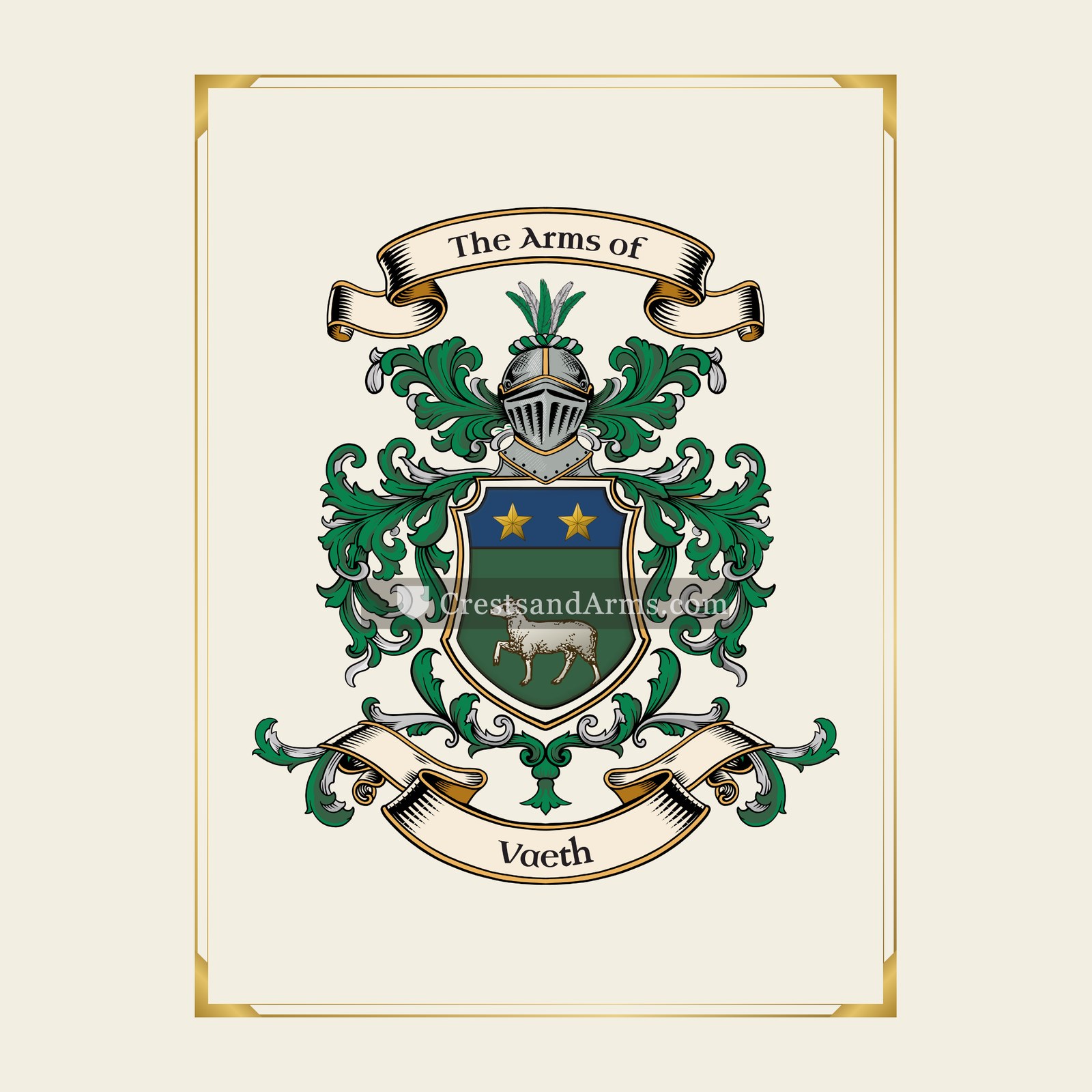 With gold border