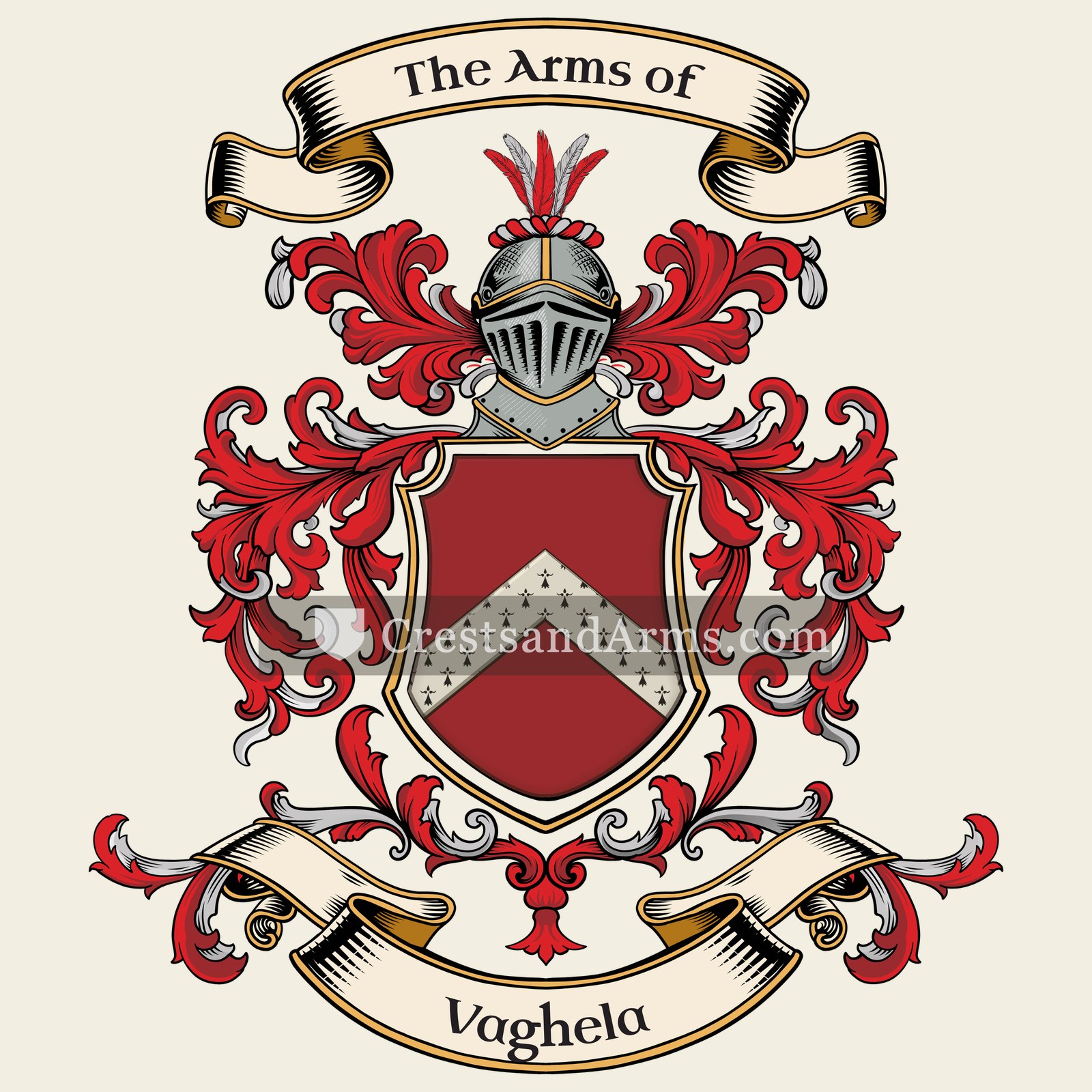 The Vaghela coat of arms, drawn from the recorded blazon