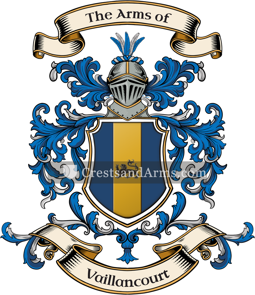 The Vaillancourt coat of arms, drawn from the recorded blazon