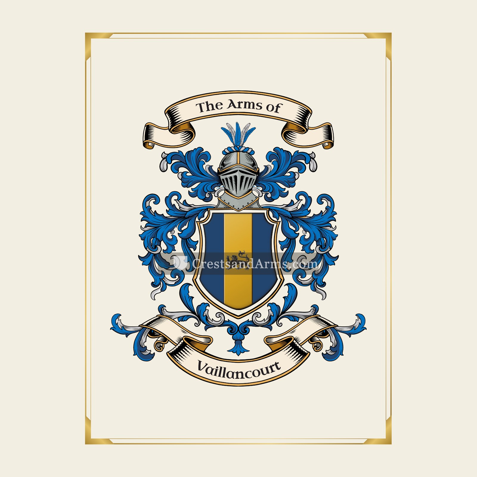 With gold border