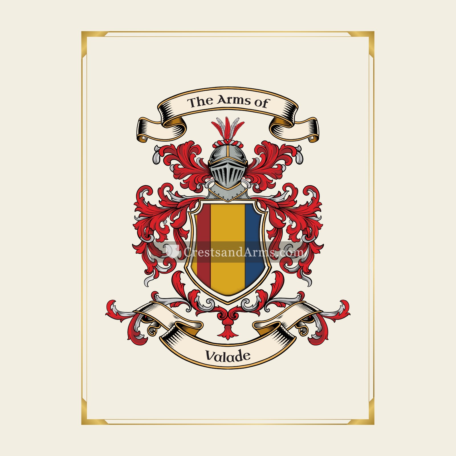 With gold border