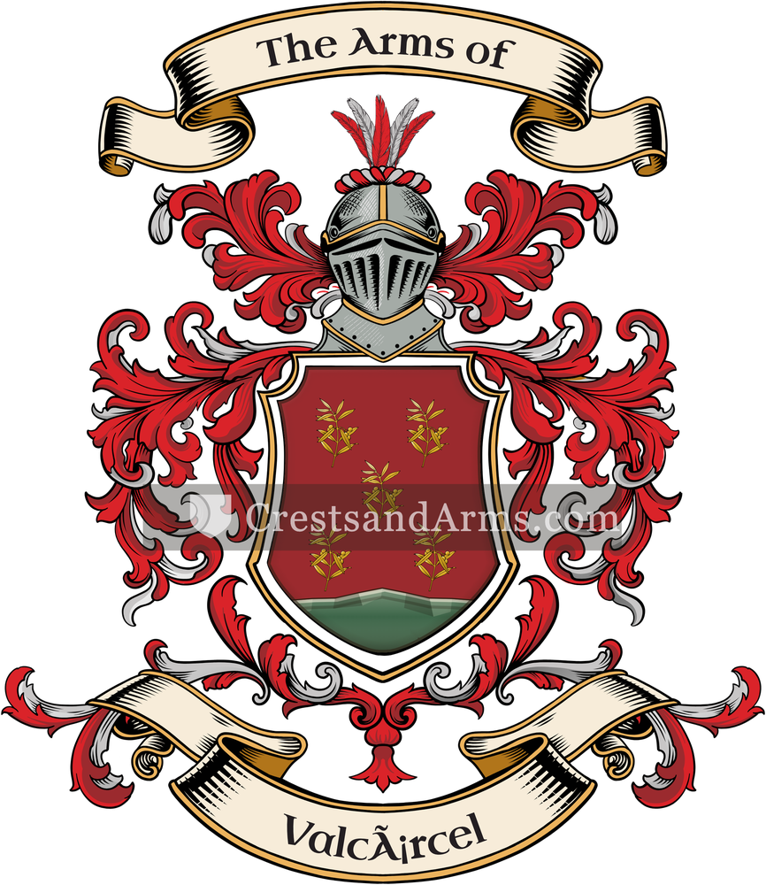 The Valcárcel coat of arms, drawn from the recorded blazon
