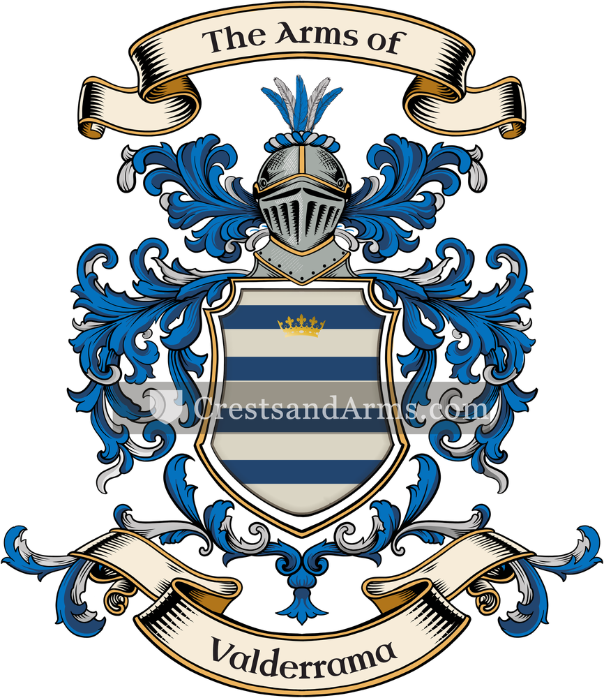 The Valderrama coat of arms, drawn from the recorded blazon