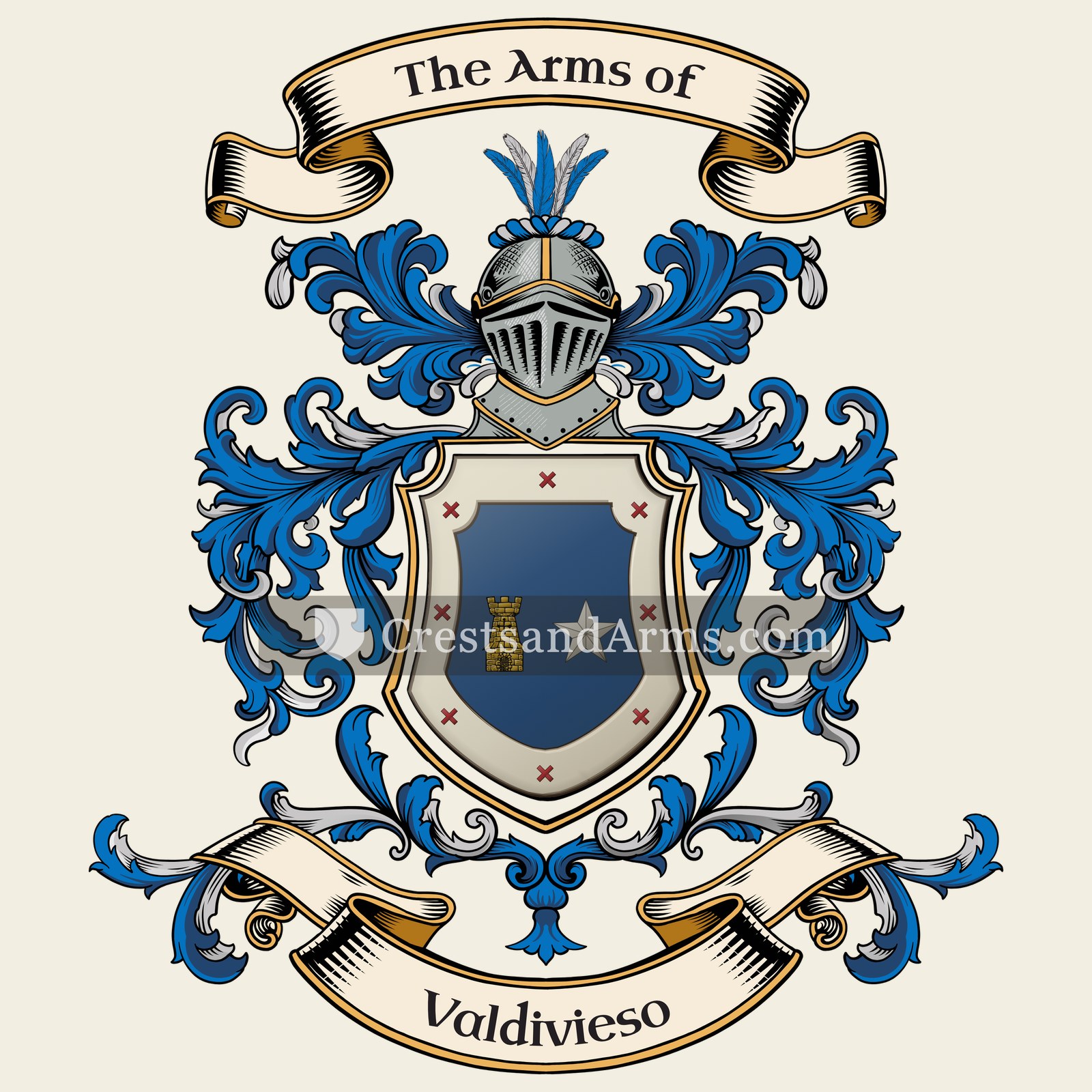 The Valdivieso coat of arms, drawn from the recorded blazon