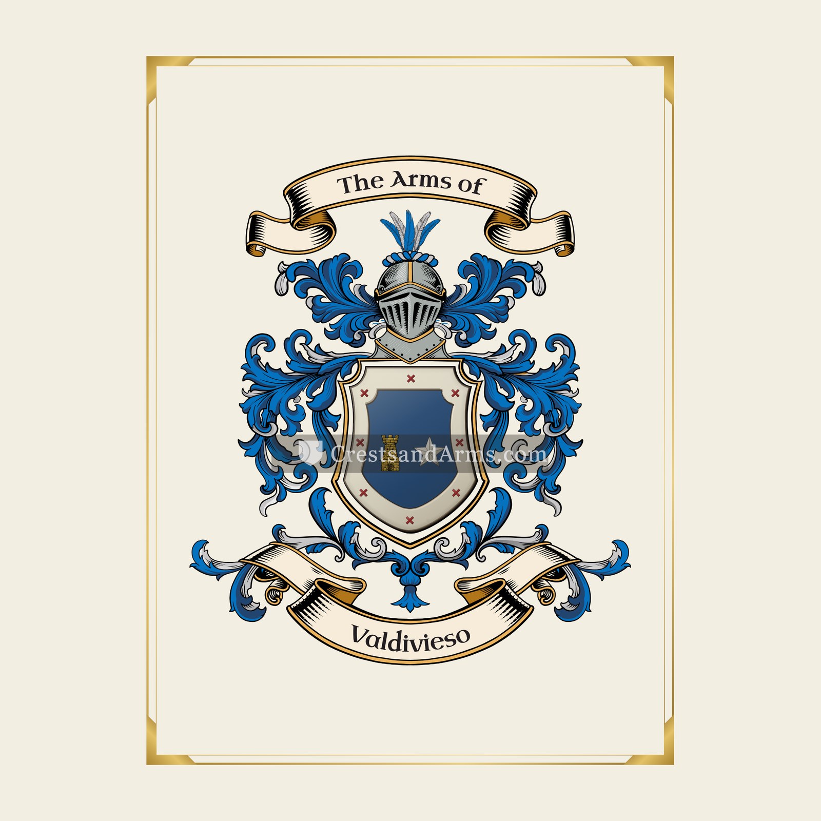 With gold border