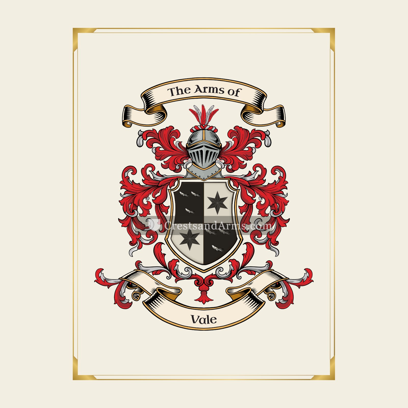 With gold border