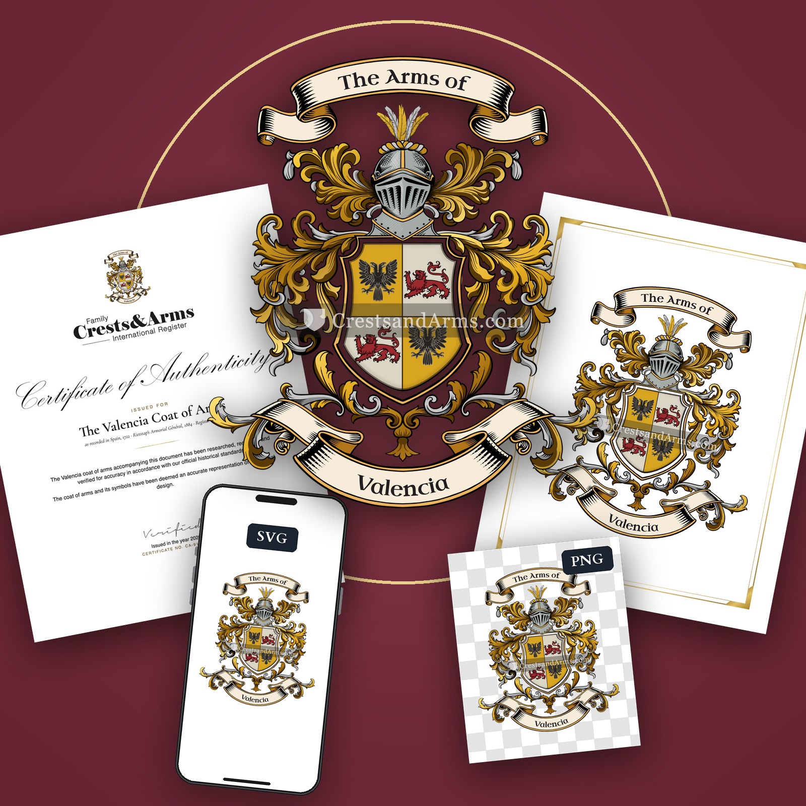 The Valencia arms on the coat of arms — digital pack