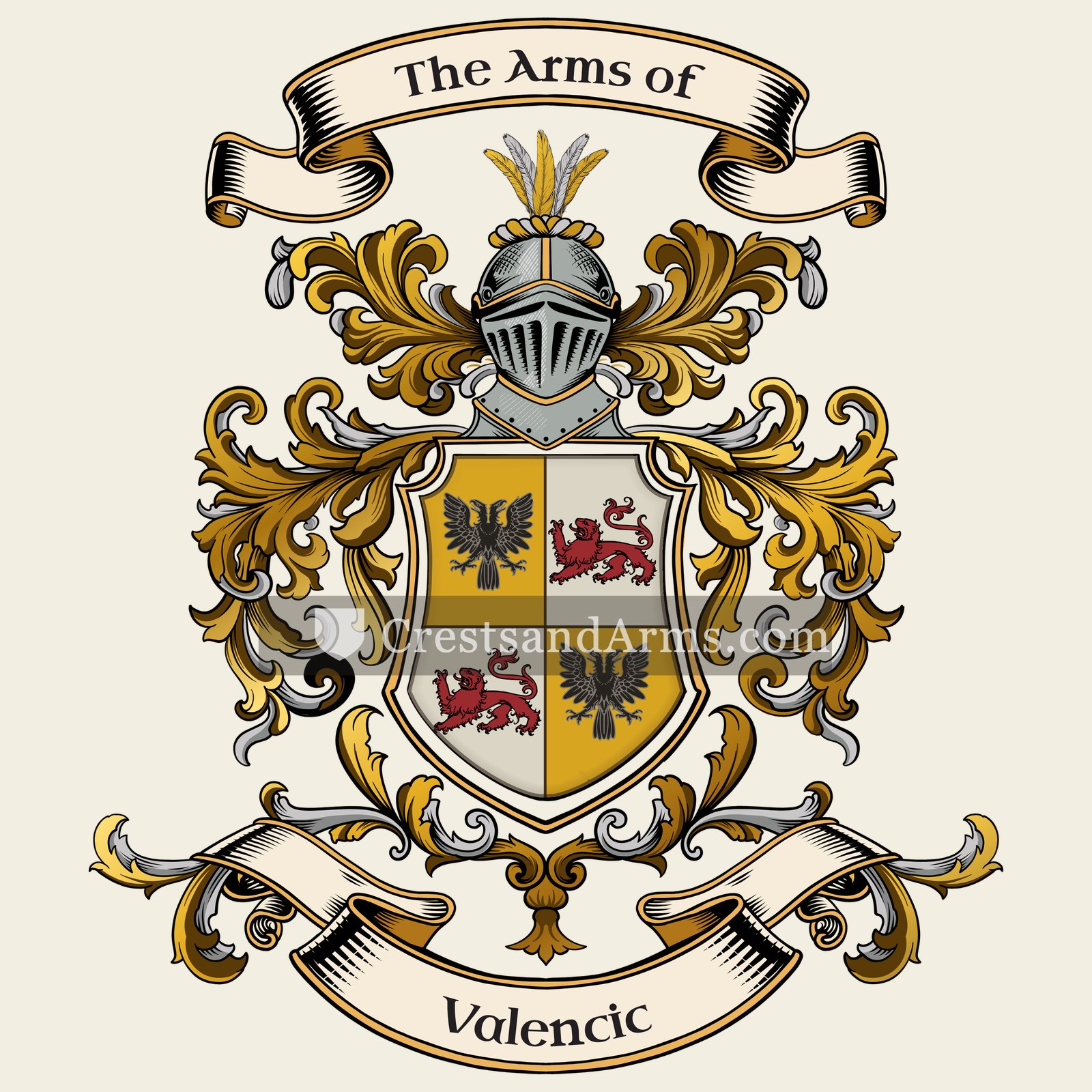 The Valencic coat of arms, drawn from the recorded blazon