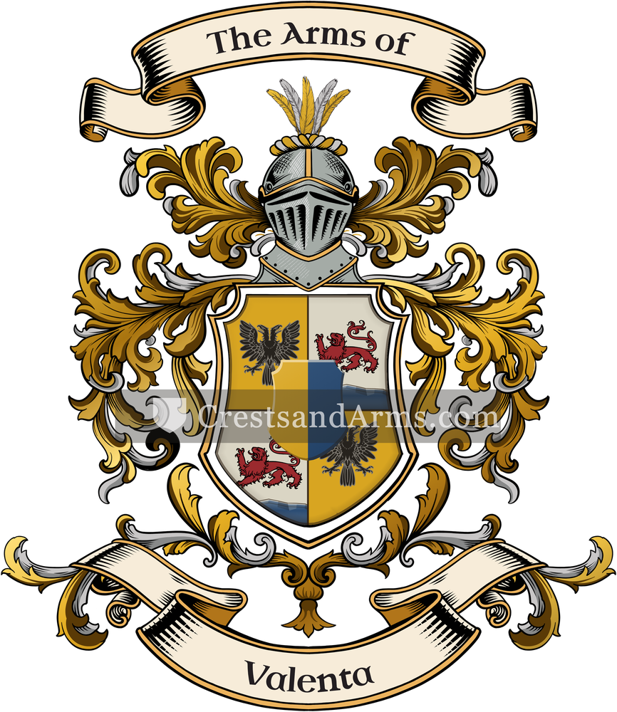 The Valenta coat of arms, drawn from the recorded blazon