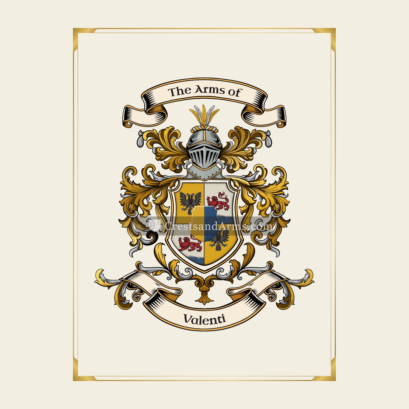 With gold border