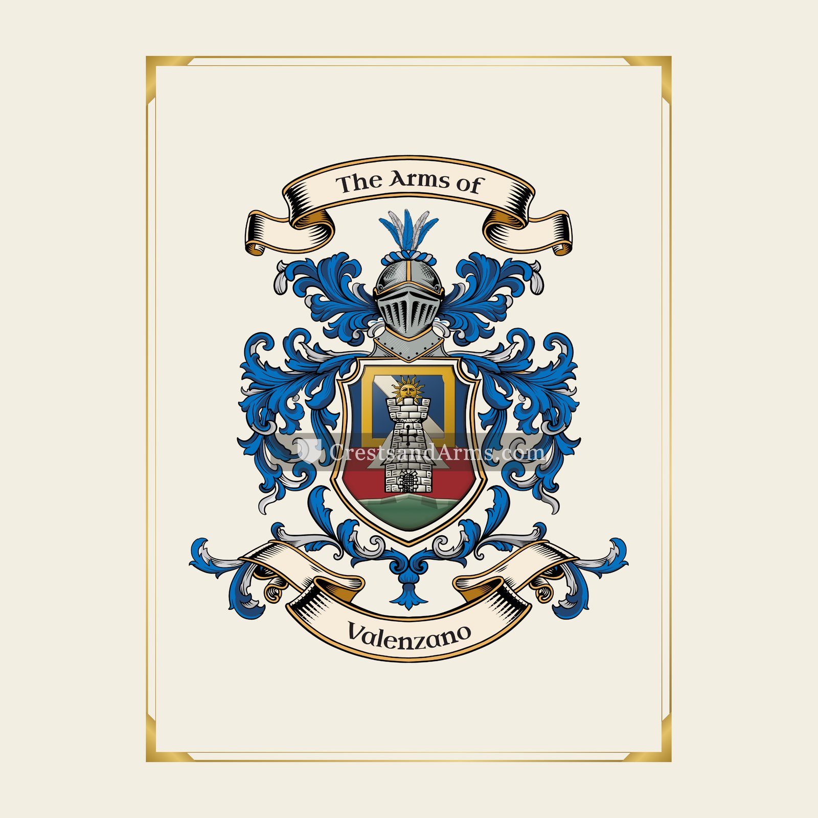 With gold border