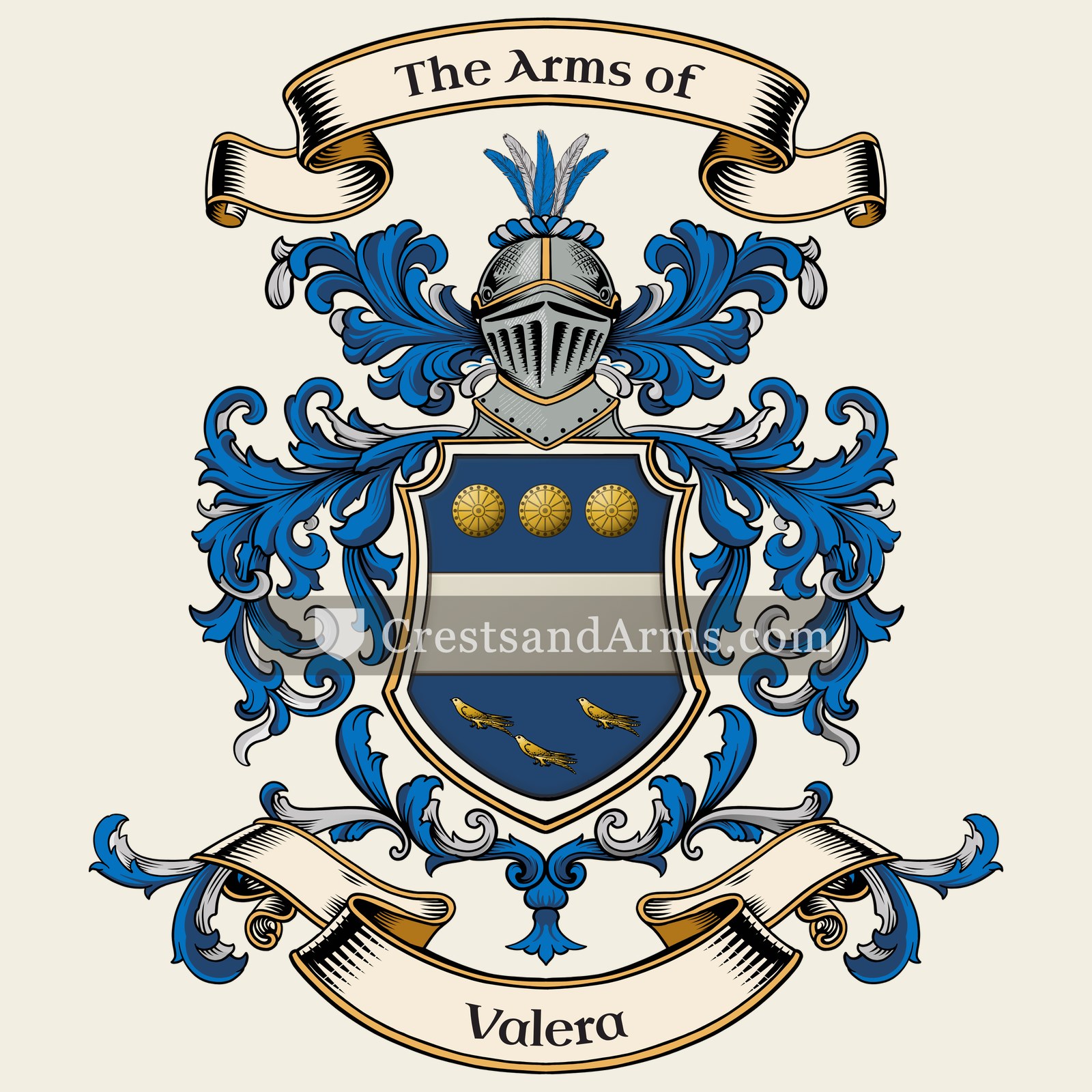 The Valera coat of arms, drawn from the recorded blazon