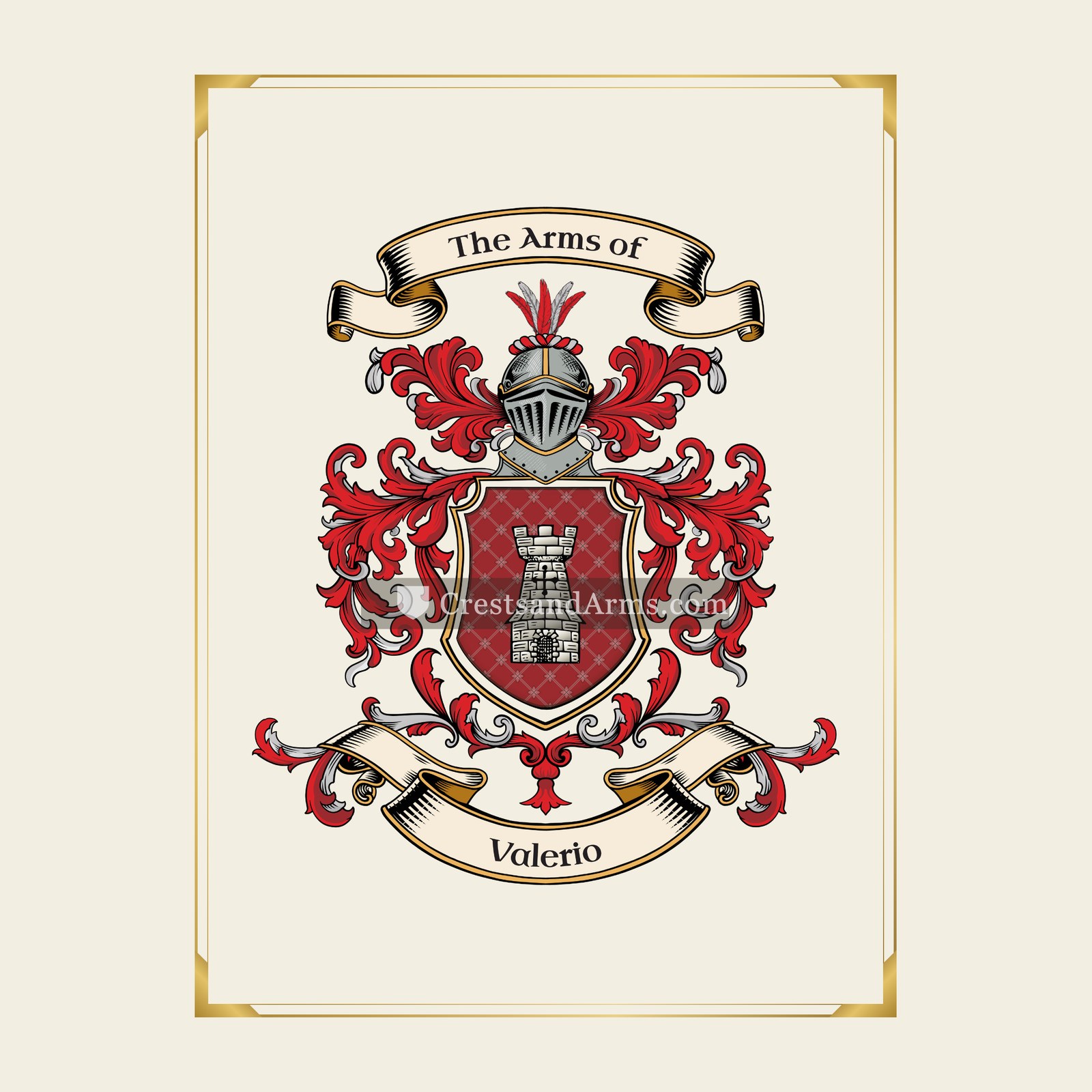 With gold border