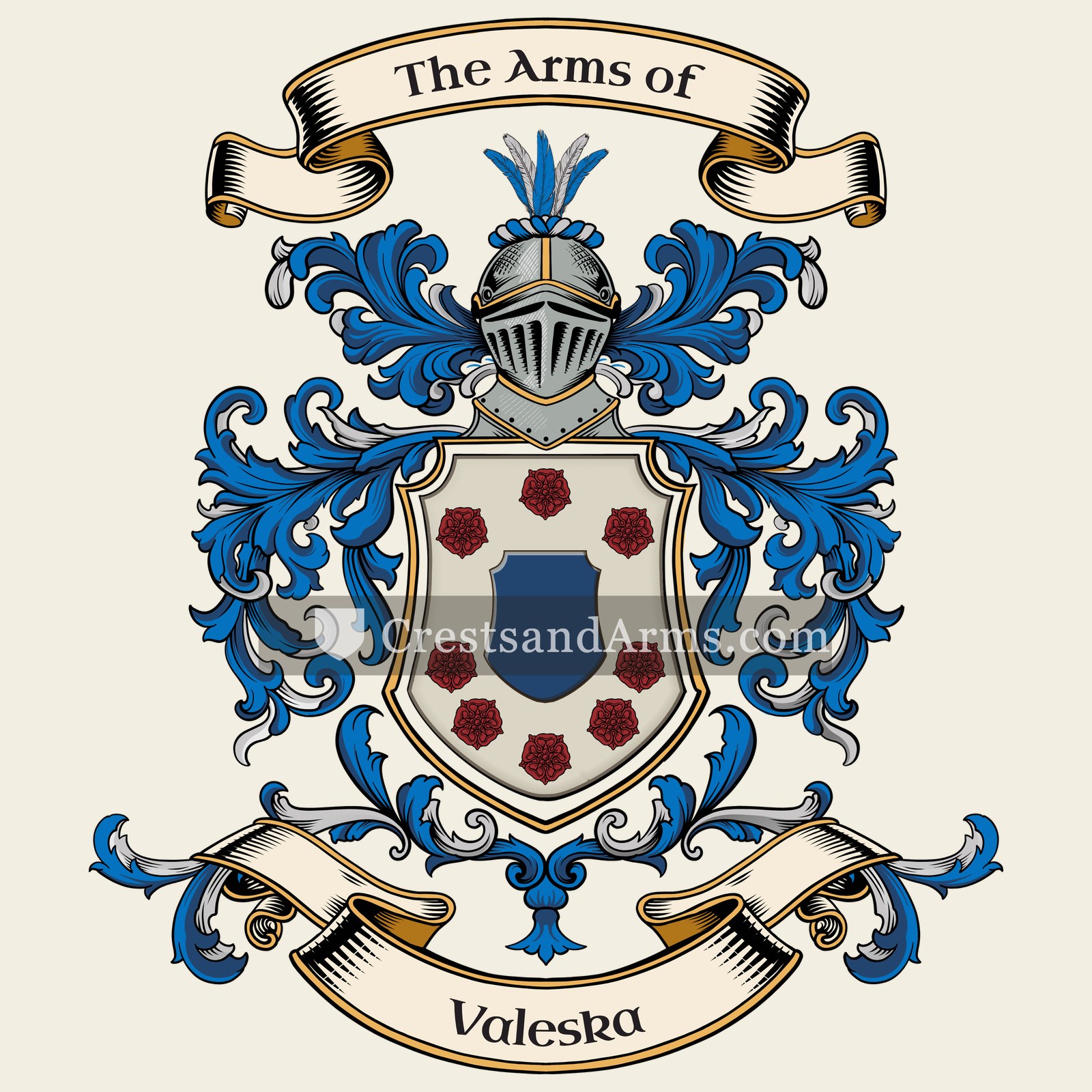 The Valeska coat of arms, drawn from the recorded blazon