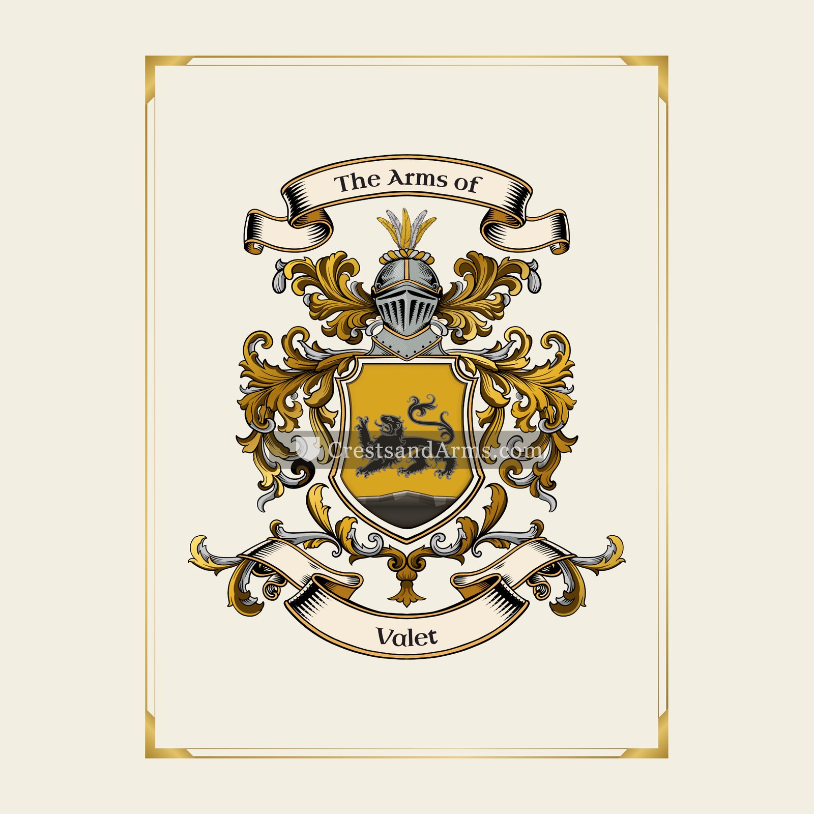 With gold border