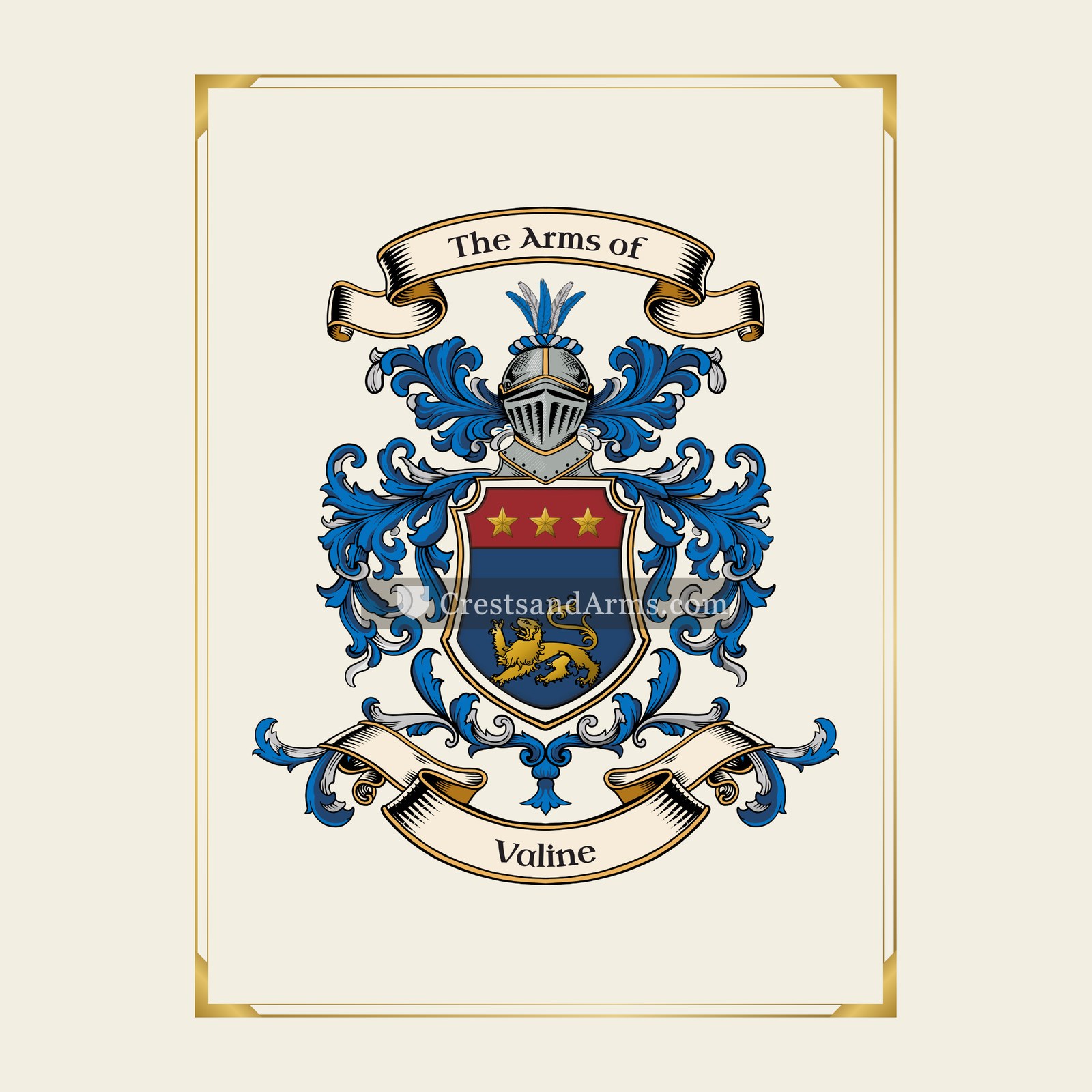 With gold border