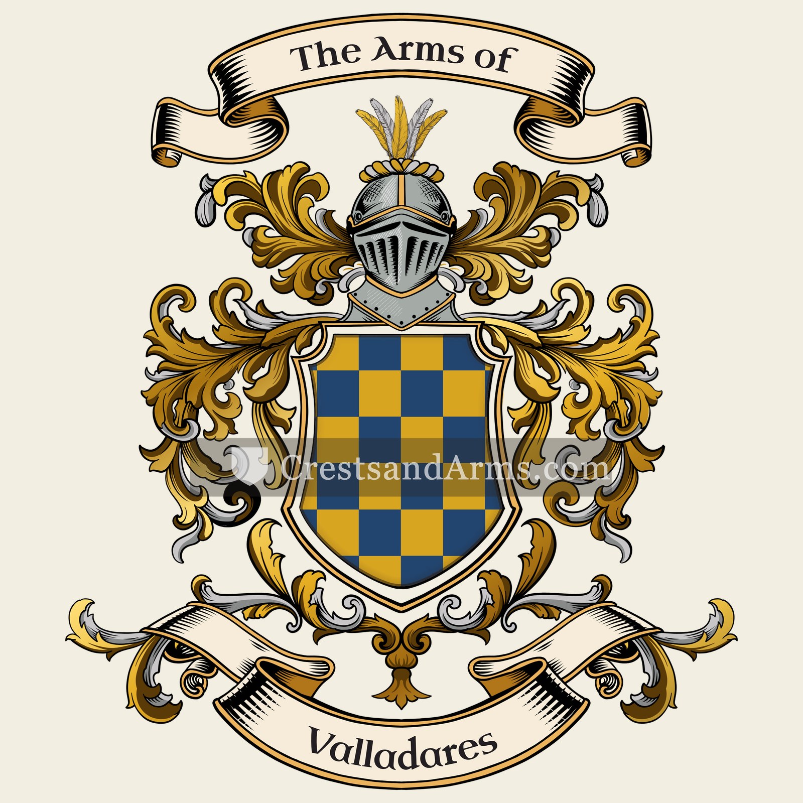 The Valladares coat of arms, drawn from the recorded blazon