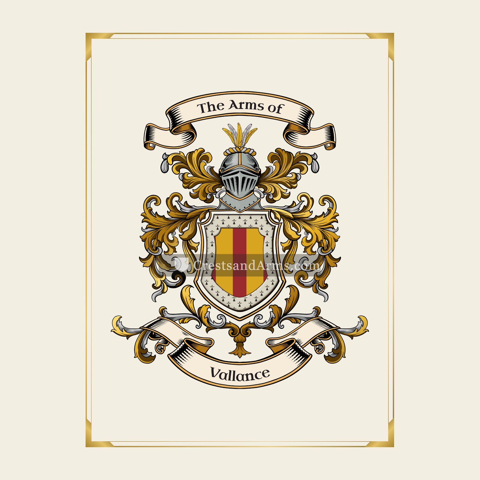 With gold border