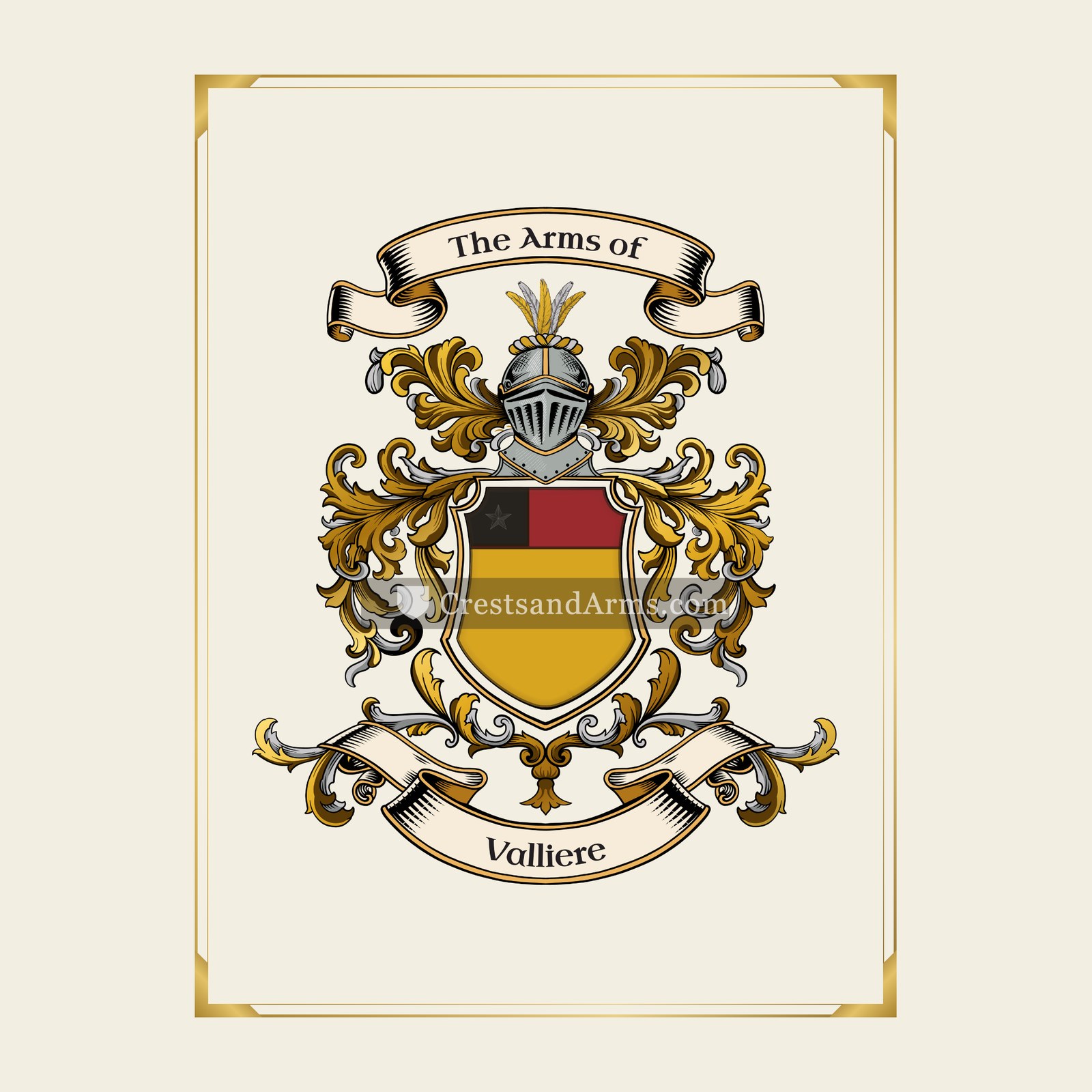 With gold border