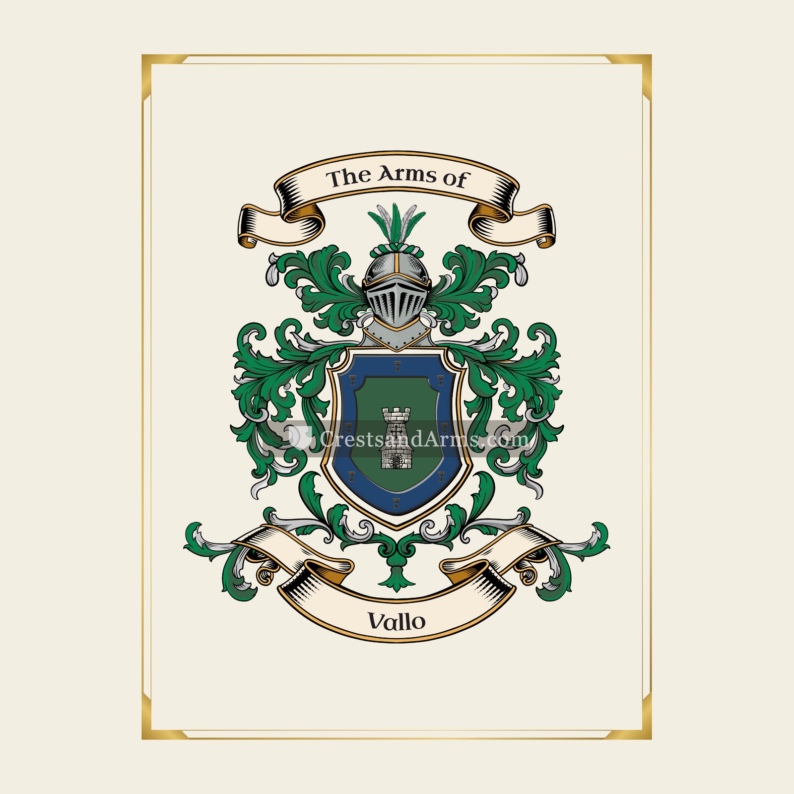 With gold border
