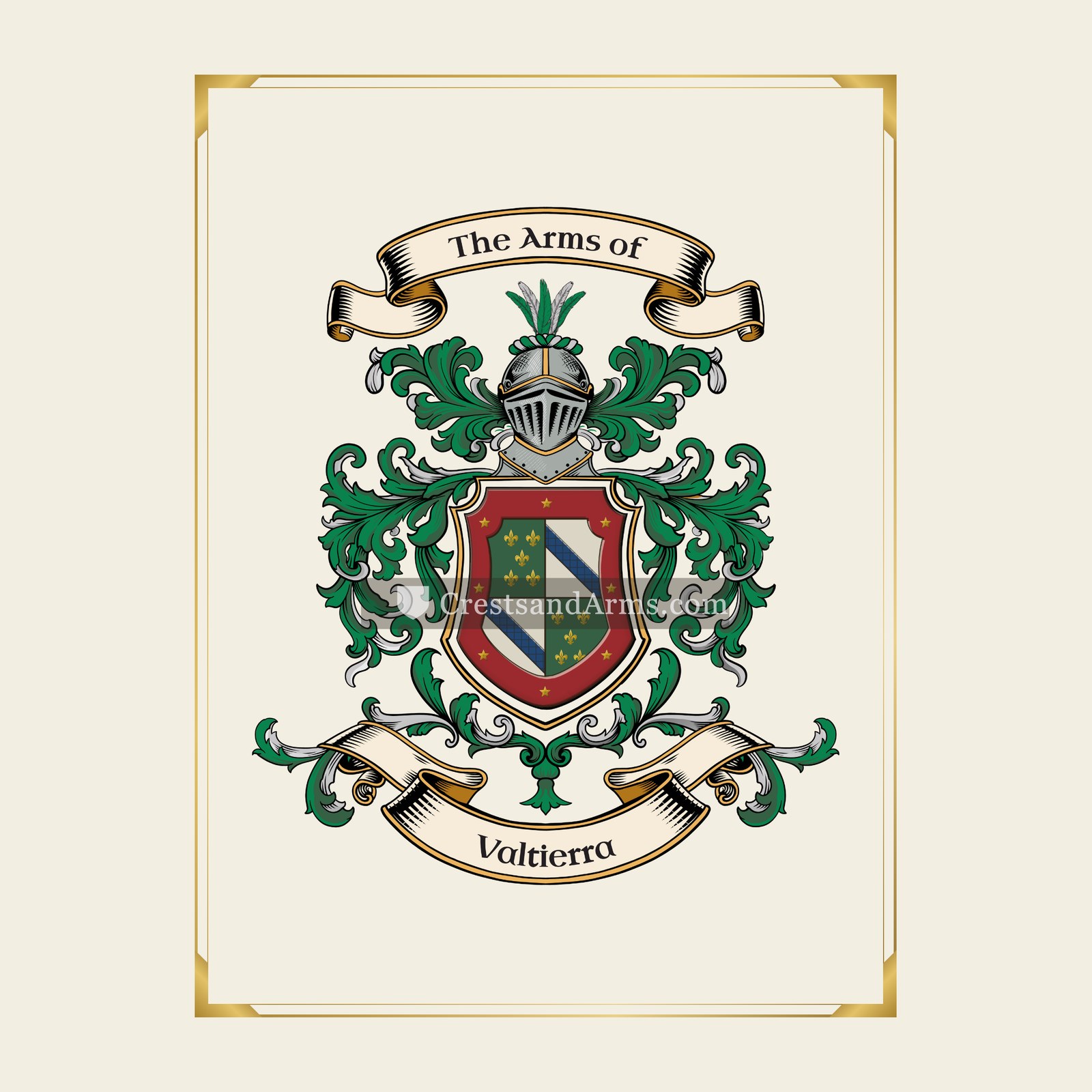 With gold border