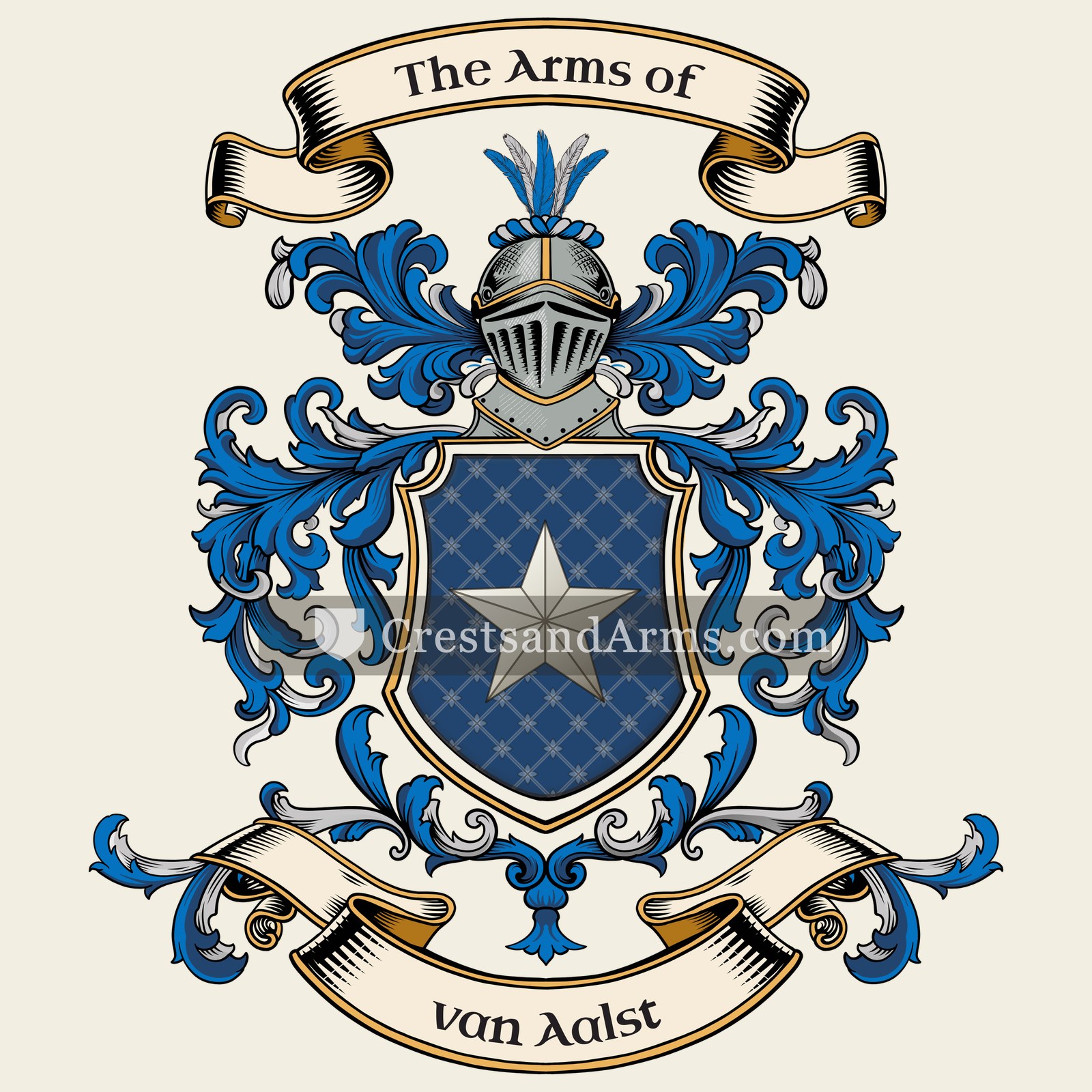 The van Aalst coat of arms, drawn from the recorded blazon