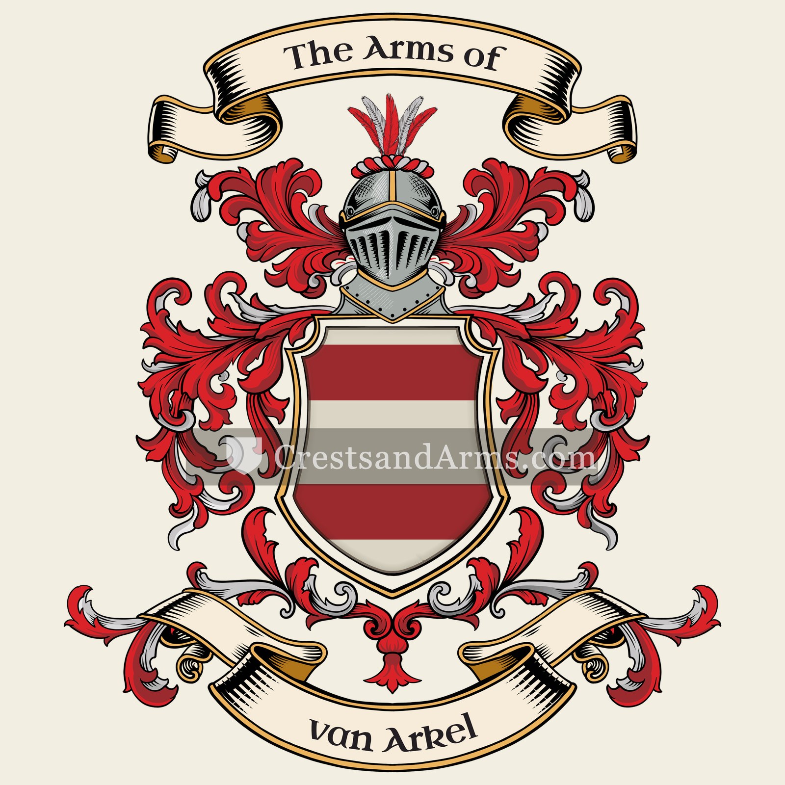 The van Arkel coat of arms, drawn from the recorded blazon