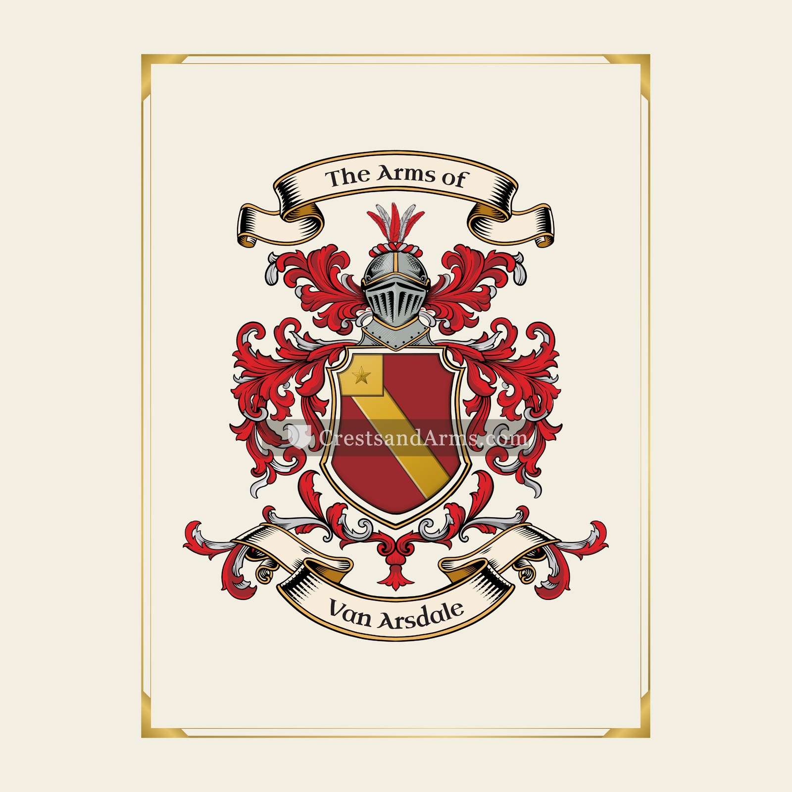 With gold border