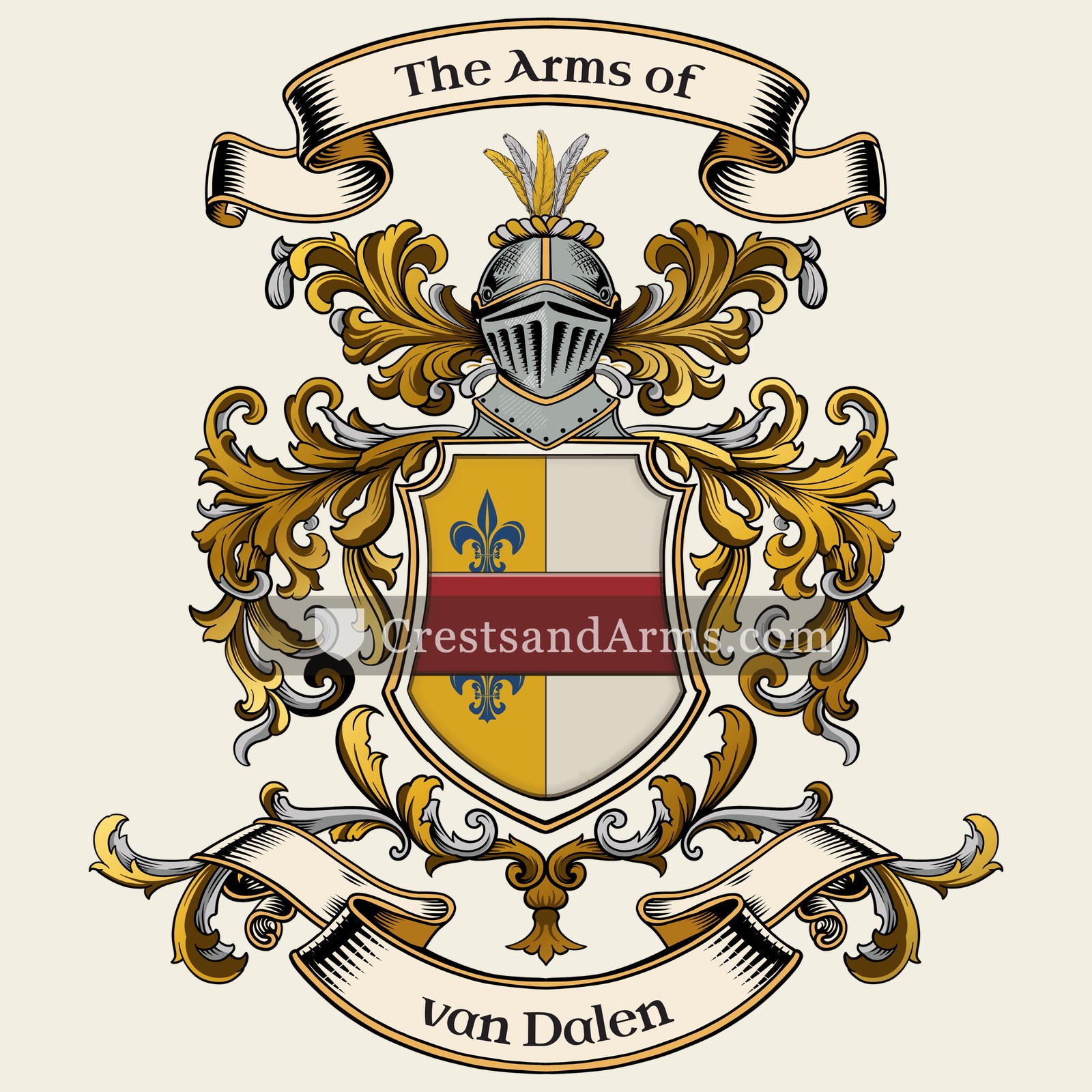 The van Dalen coat of arms, drawn from the recorded blazon