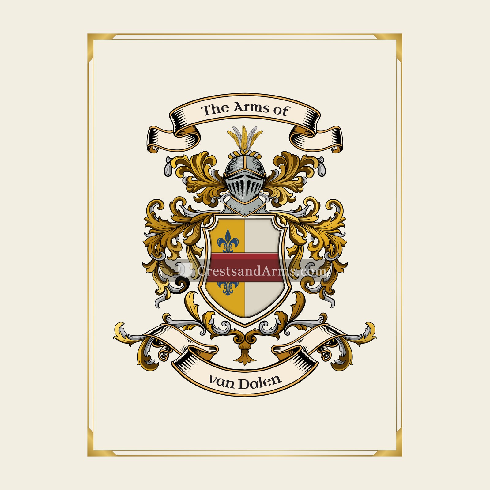 With gold border