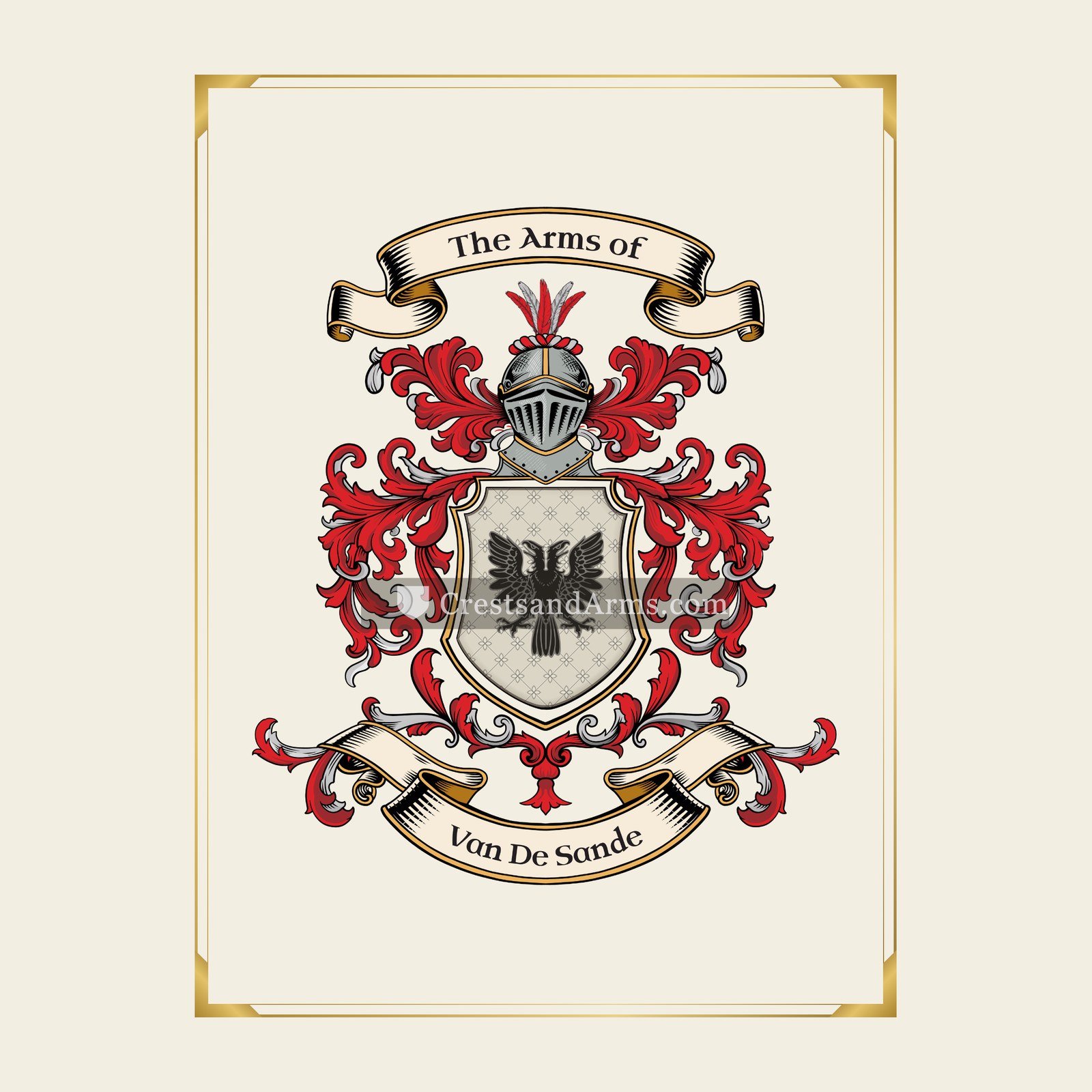 With gold border